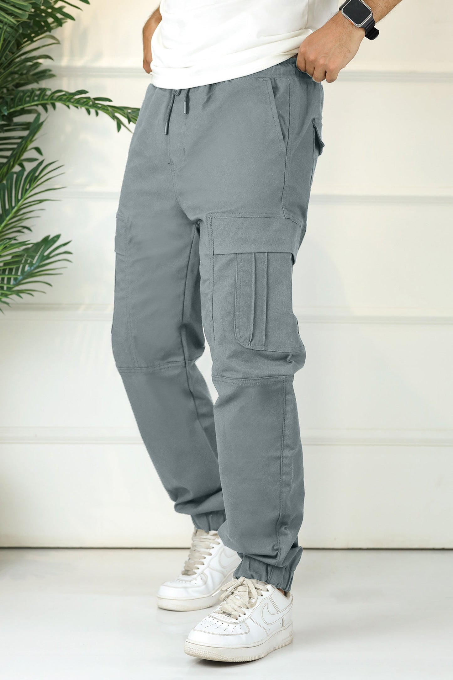 Turbo's Essential Baggy Fit Cargo Trouser In Grey