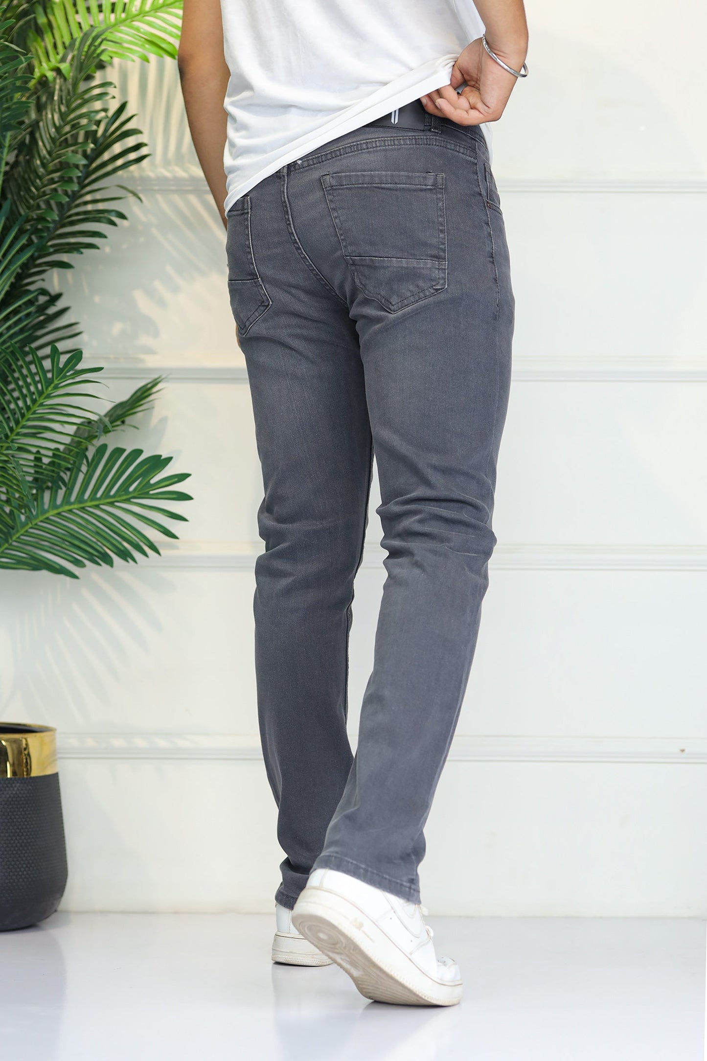 Turbo 'All-Day' Comfort-Flex Slim Fit Jeans In Grey