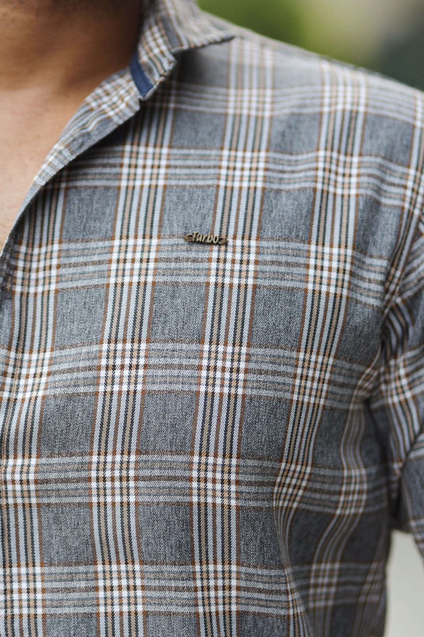 Turbo Tattersall Checkered Long Sleeve Cotton Casual Shirt