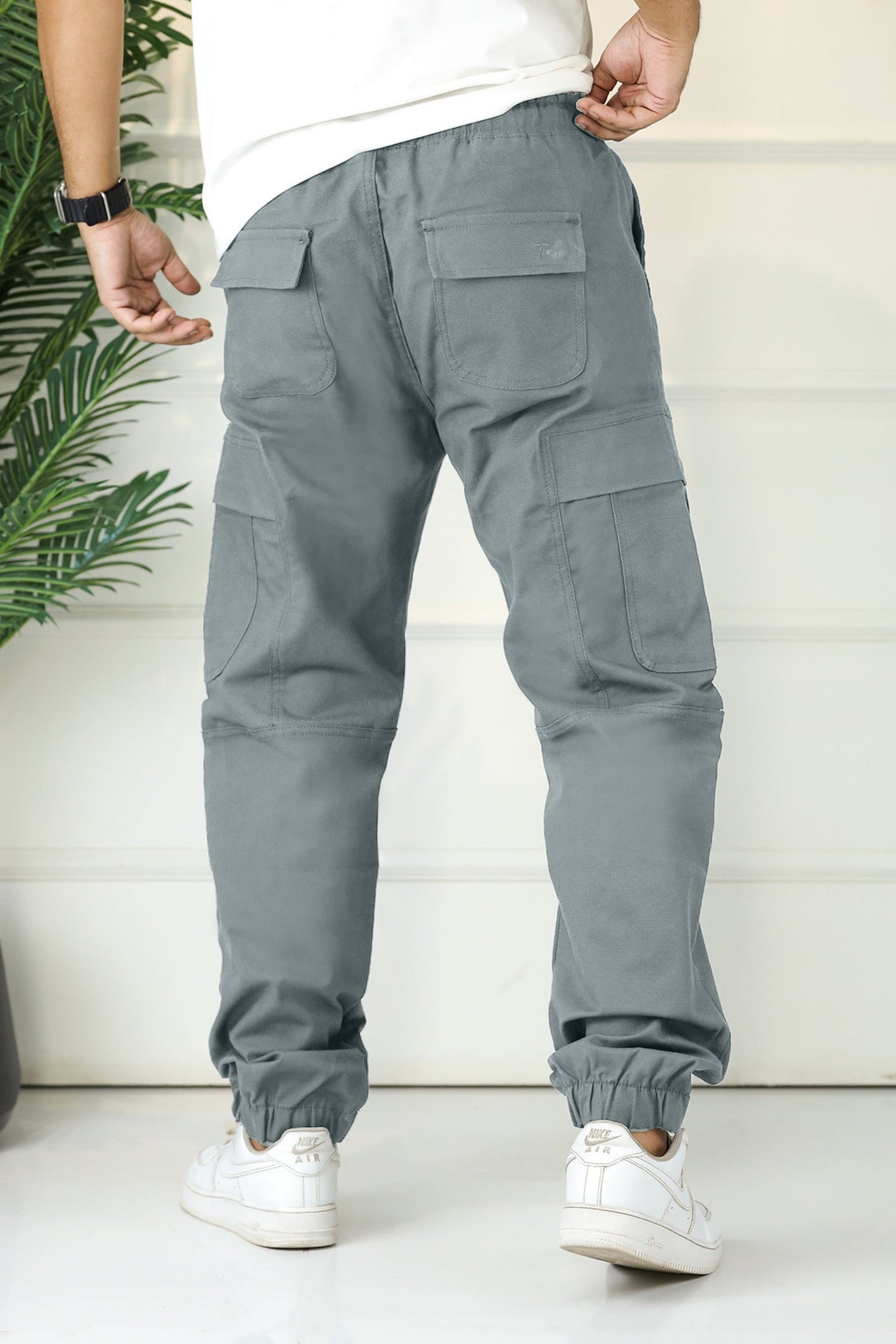 Turbo's Essential Baggy Fit Cargo Trouser In Grey