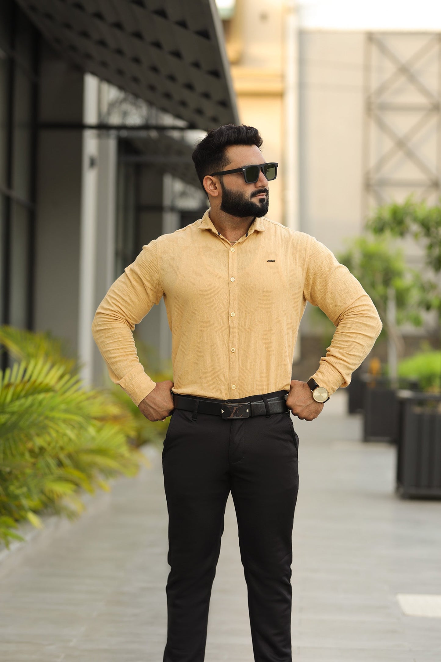 Turbo Vintage Patterend Long Sleeve Cotton Casual Shirt