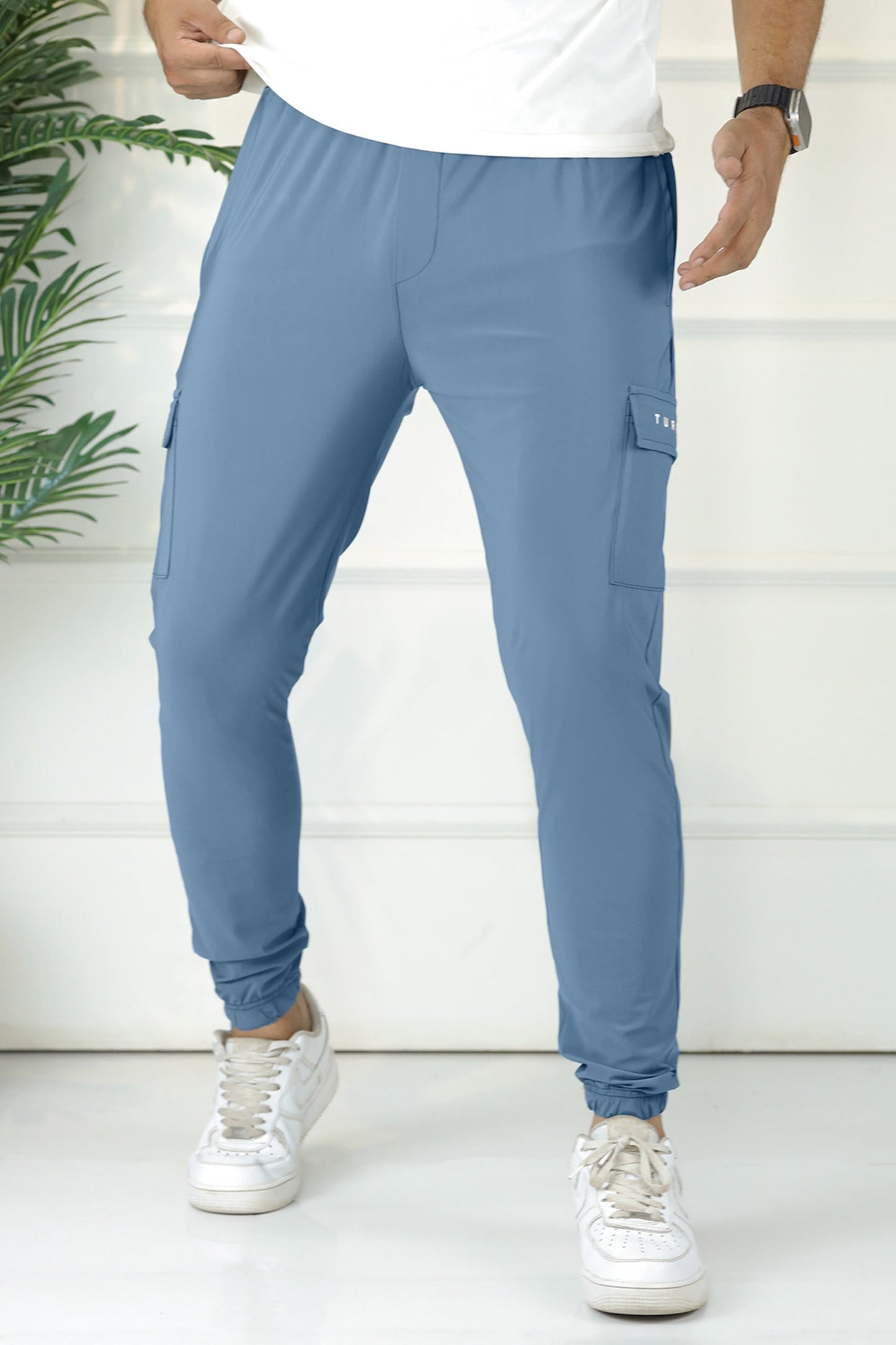 Turbo's Essential Workout Running Men's Dryfit Trouser In Light Blue