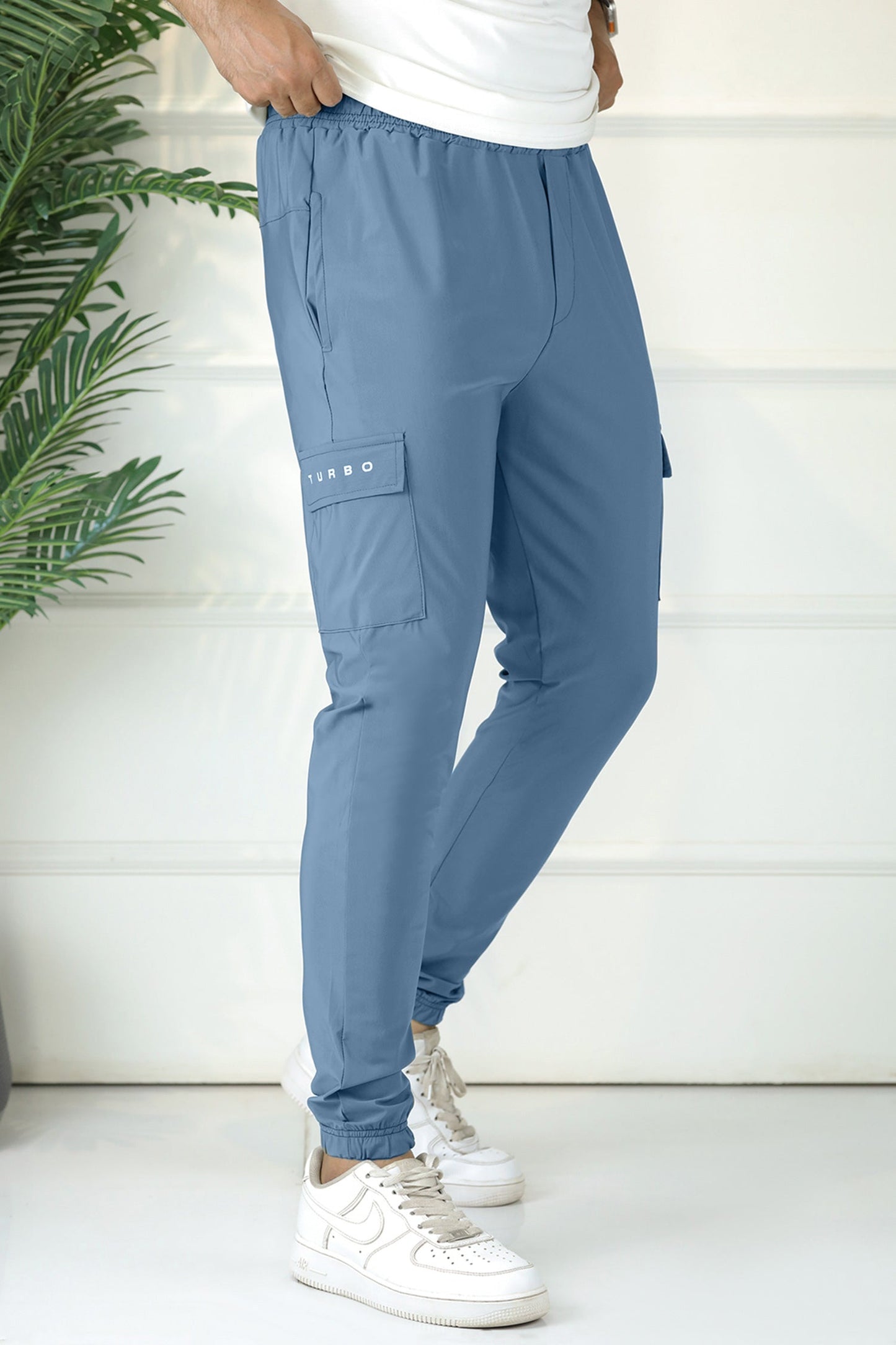 Turbo's Essential Workout Running Men's Dryfit Trouser In Light Blue