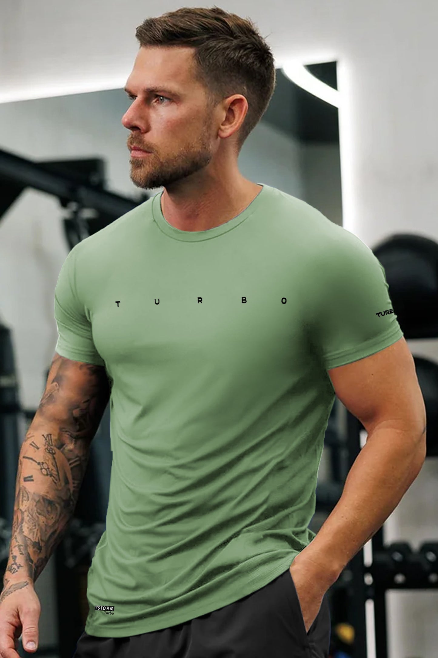 Turbo Multi-Sport Versatile Performance Dry-Fit Tee In Light Green