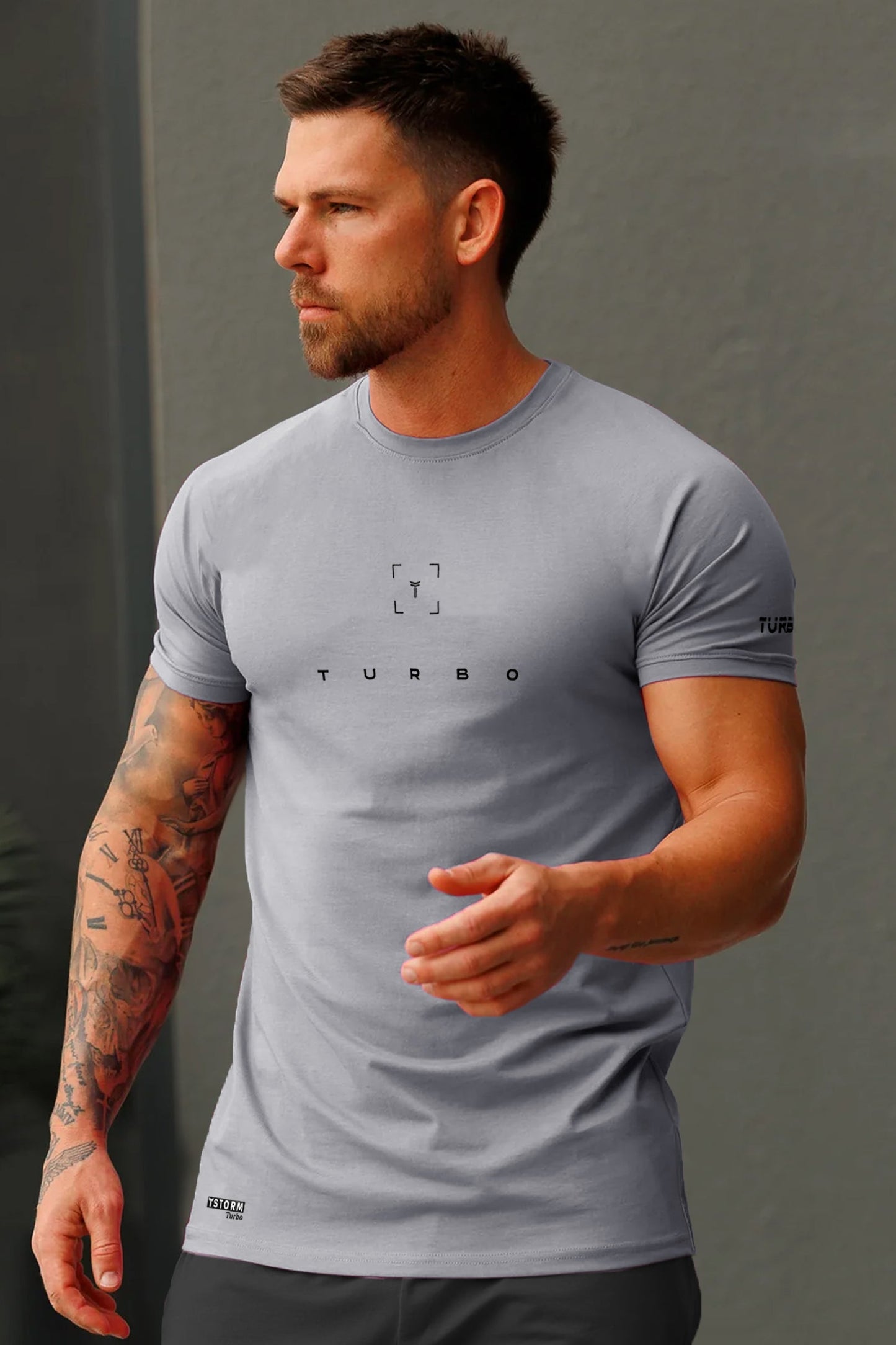 Turbo Scan Energy Breathable Mesh Dry-Fit Tee In Light Grey