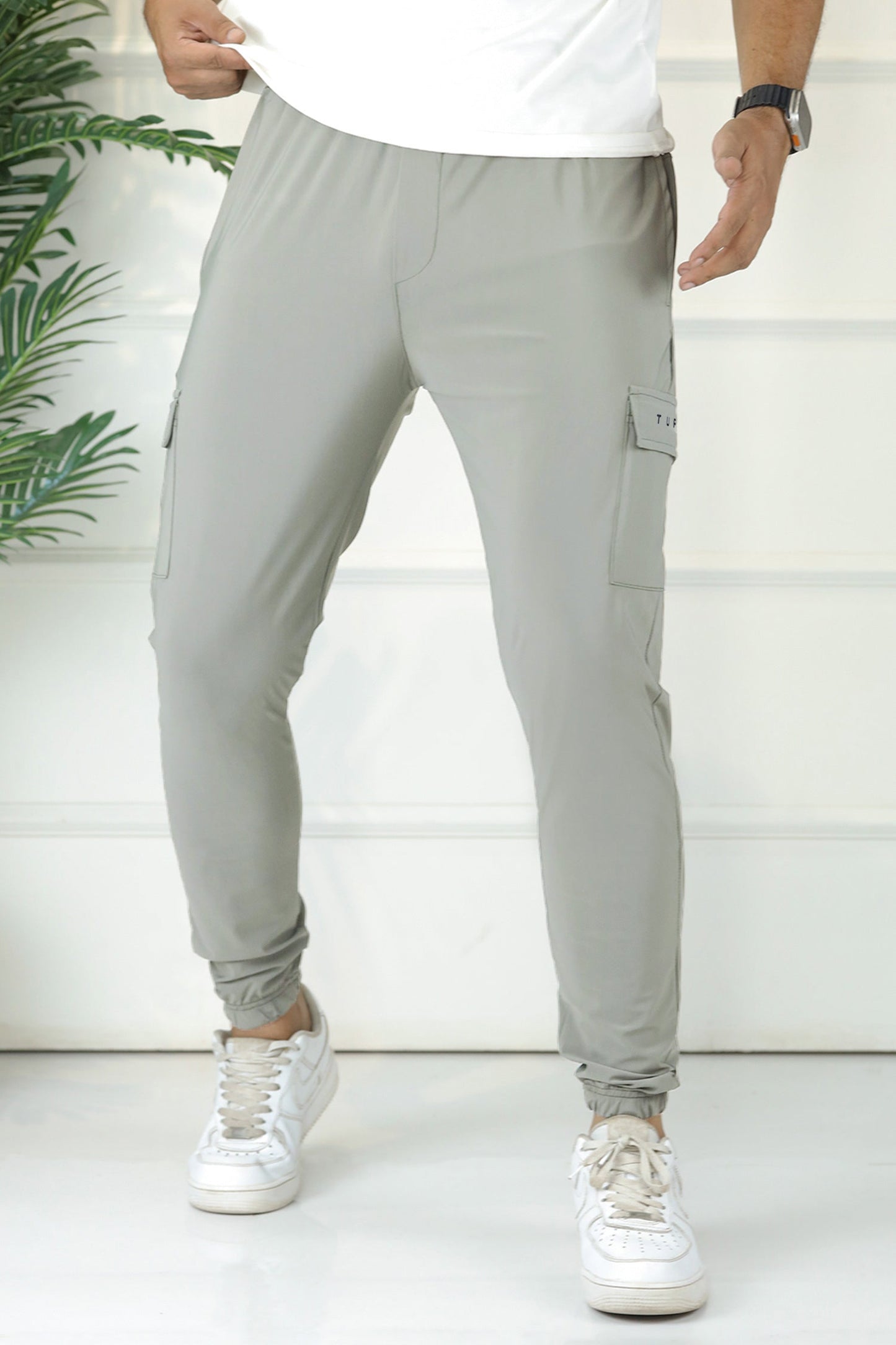 Turbo's Essential Workout Running Men's Dryfit Trouser In Light Grey
