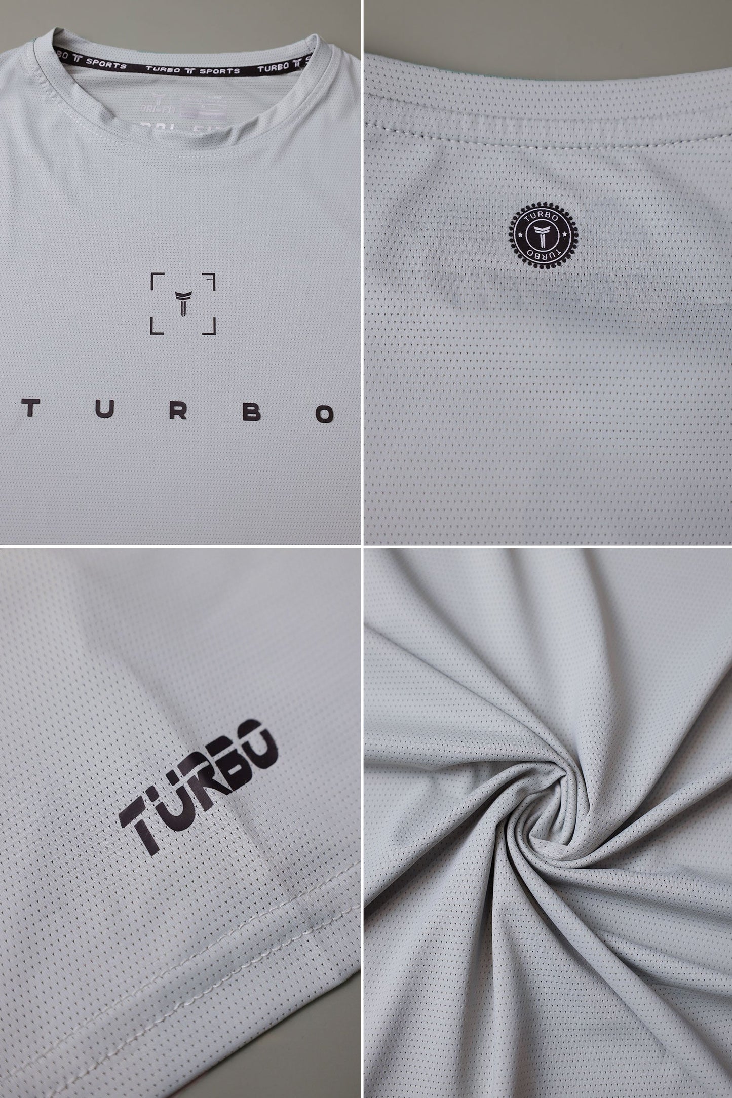 Turbo Scan Energy Breathable Mesh Dry-Fit Tee In Light Grey