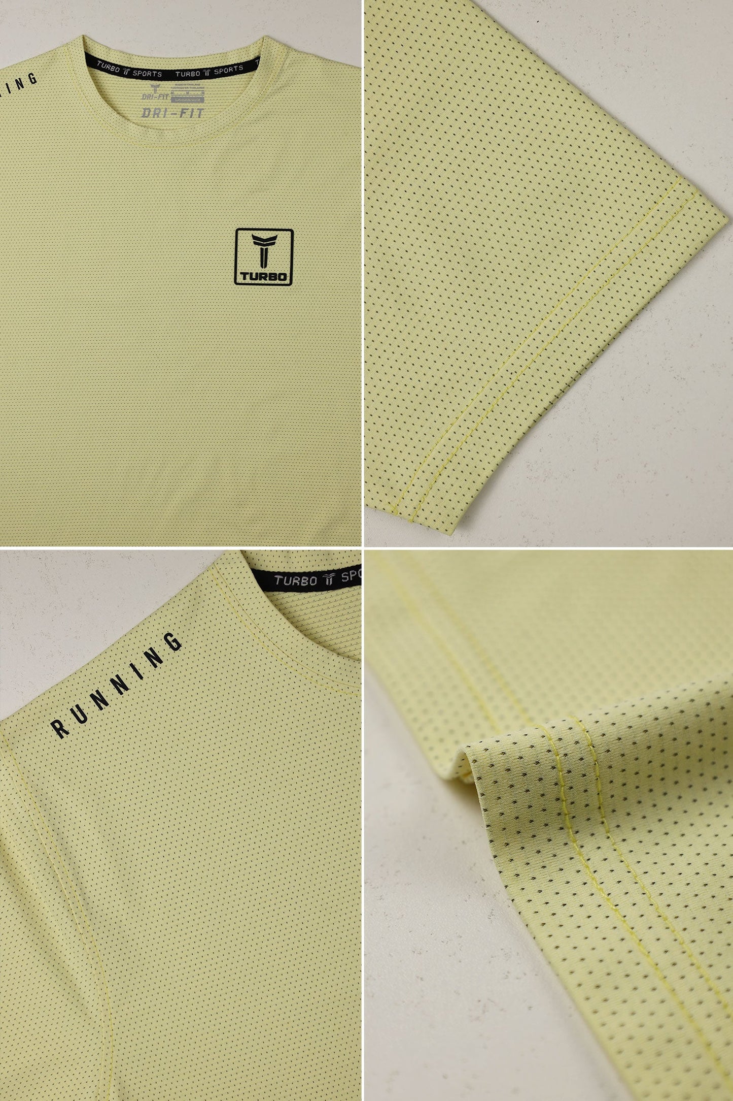 Turbo 'Aero-Flow' Perforated Running Dry-Fit Tee In Light Lemon