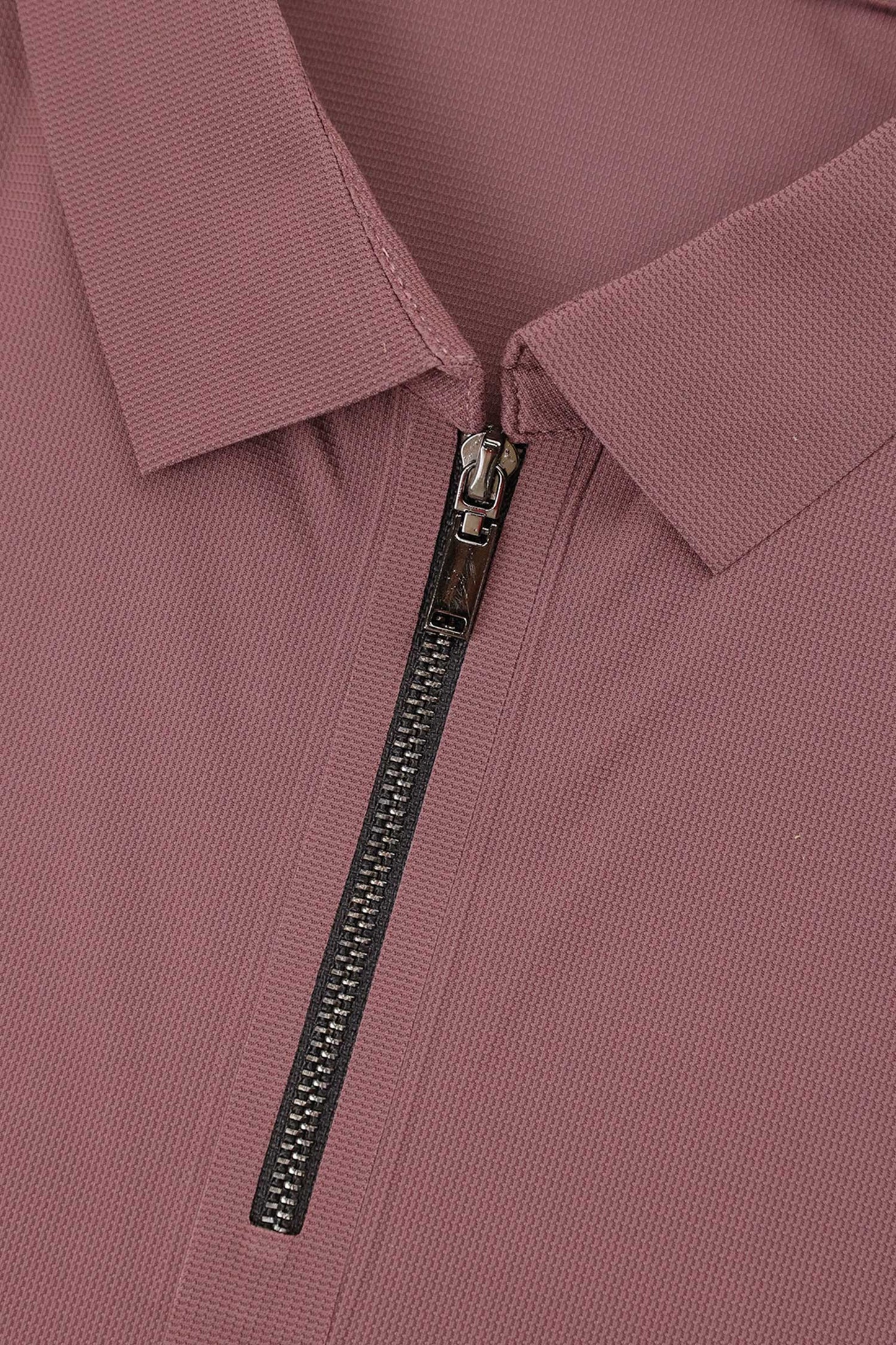 Turbo Signature Script Zip-Placket Men's Polo Shirt In Light Maroon