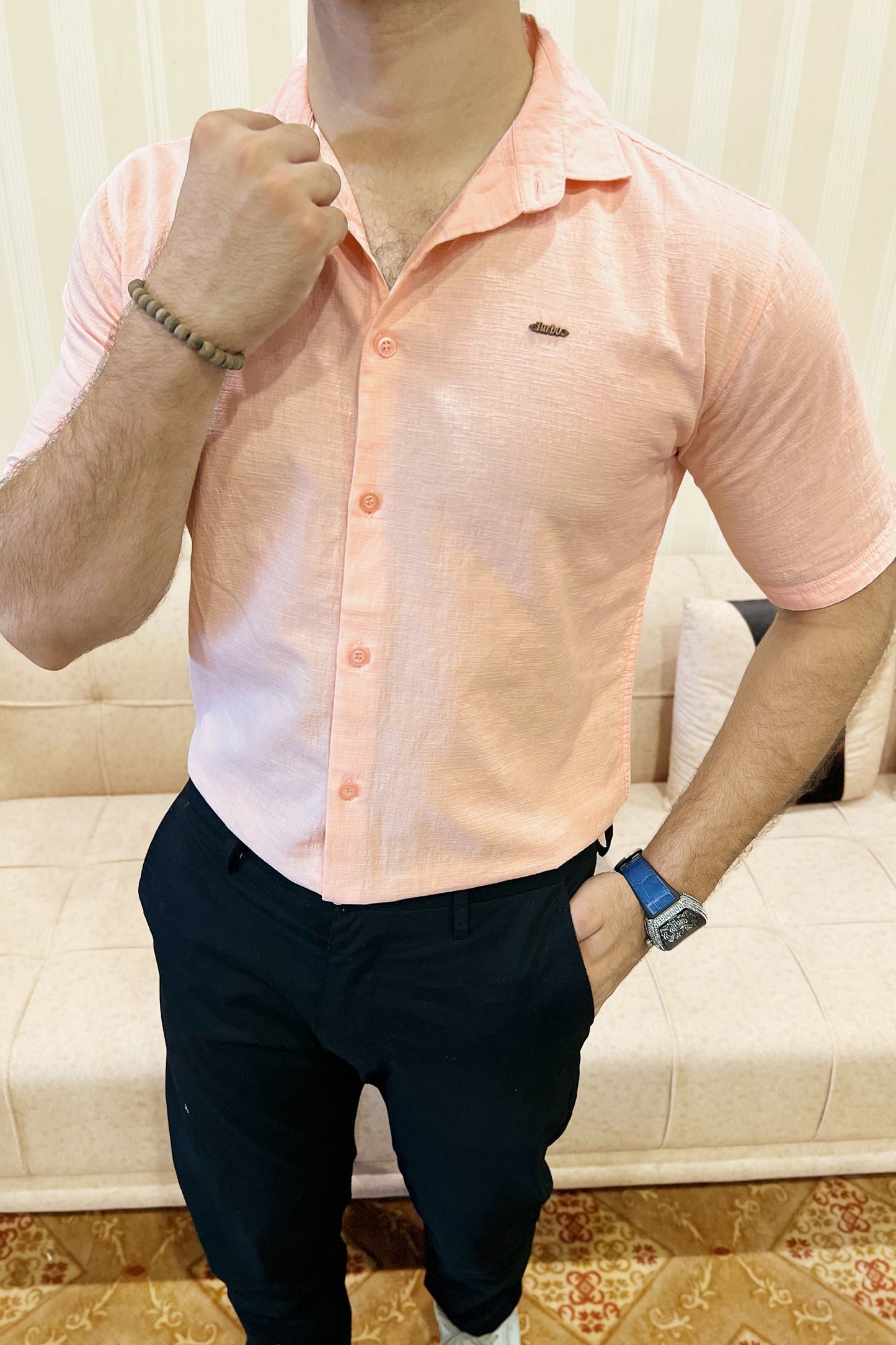 Turbo Textured Relaxed Fit Casual Shirt