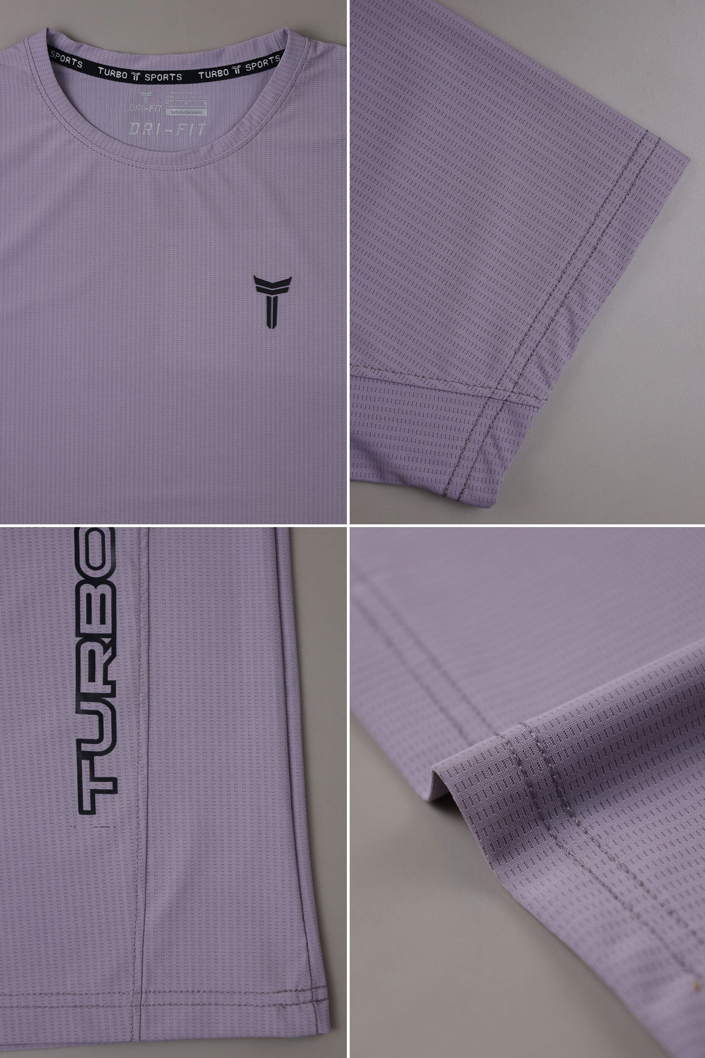 Turbo 'Street-Style' Drop-Shoulder Graphic Dry-Fit Tee In Light Purple