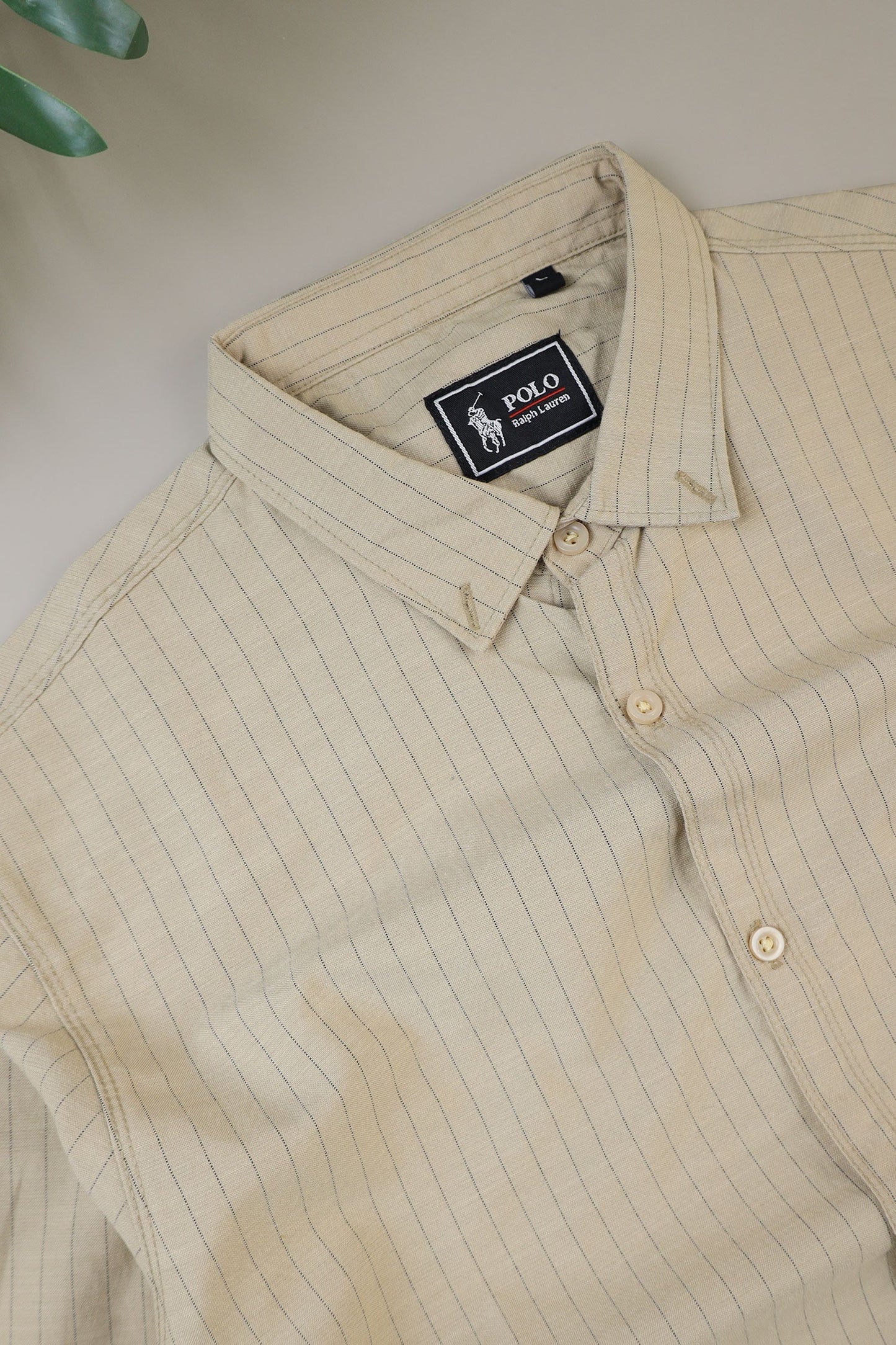 Polo Rph Lren Button Down Striped Casual Shirt In Light Skin