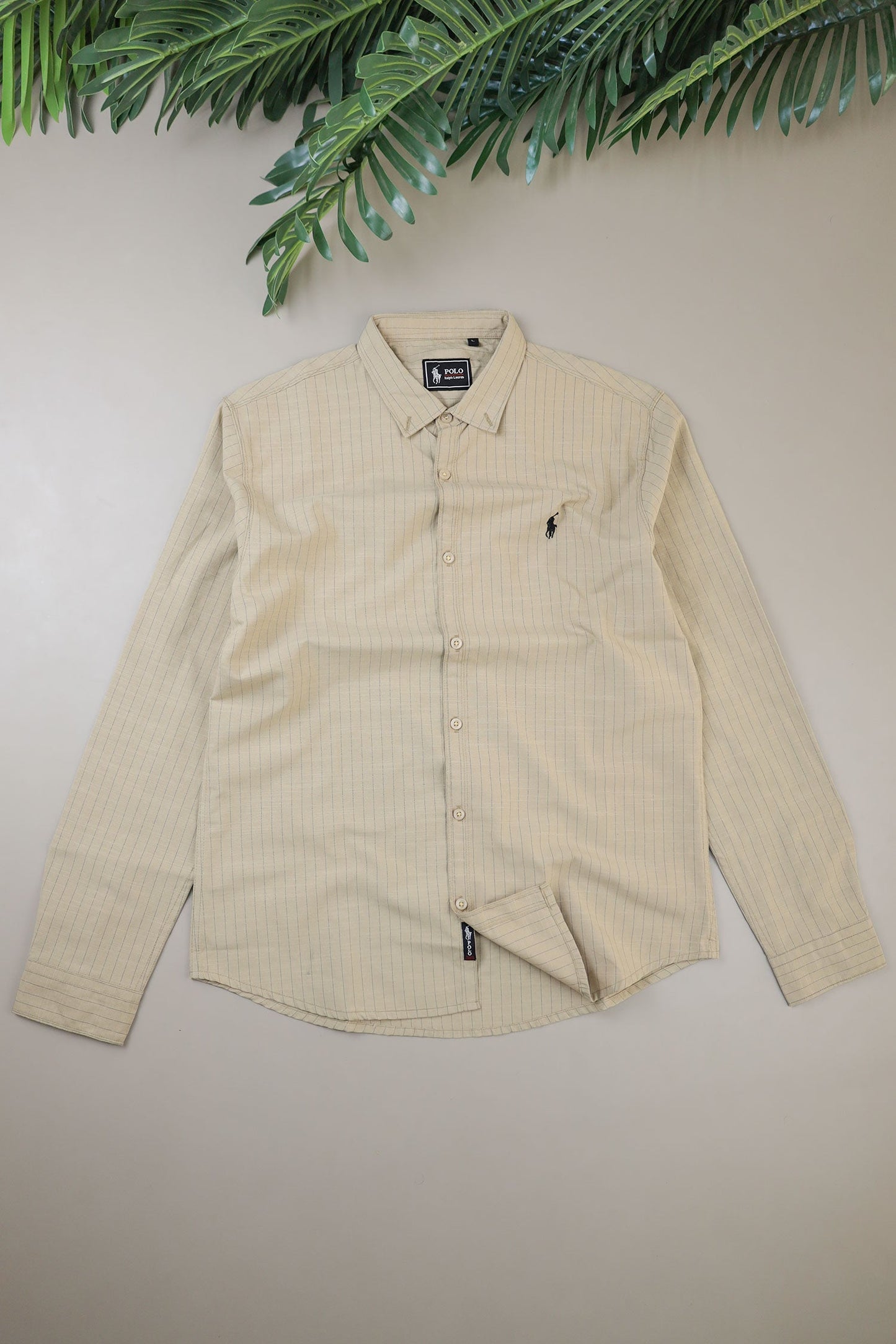 Polo Rph Lren Button Down Striped Casual Shirt In Light Skin
