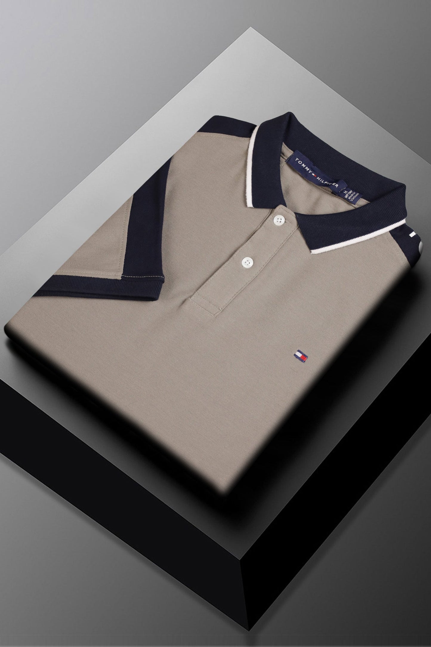 Tomy Hilfiger Signature Elite Men’s Polo Shirt In Mid Grey