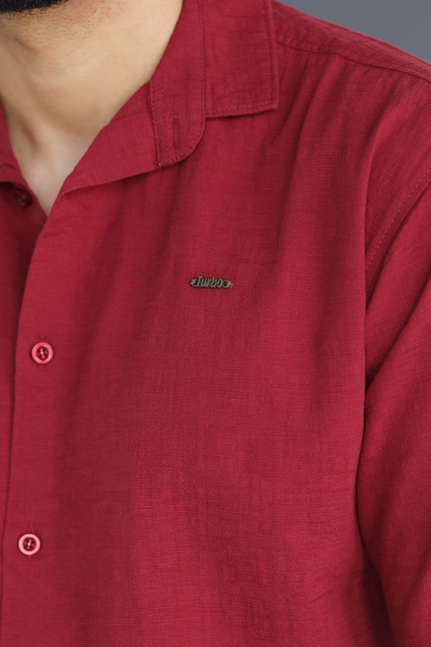 Turbo Textured Relaxed Fit Casual Shirt In Maroon