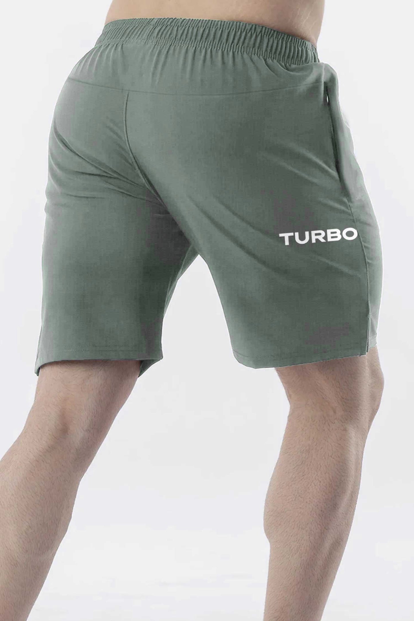 Turbo Titan-Tough Big Size Dry-Fit Men's Shorts In Moss Green