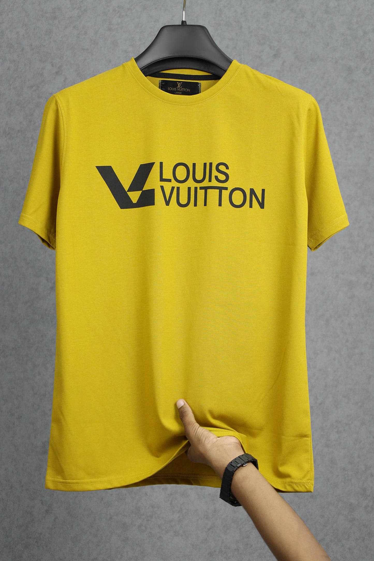 LV Maze Logo Statement Graphic Crew Neck Tee