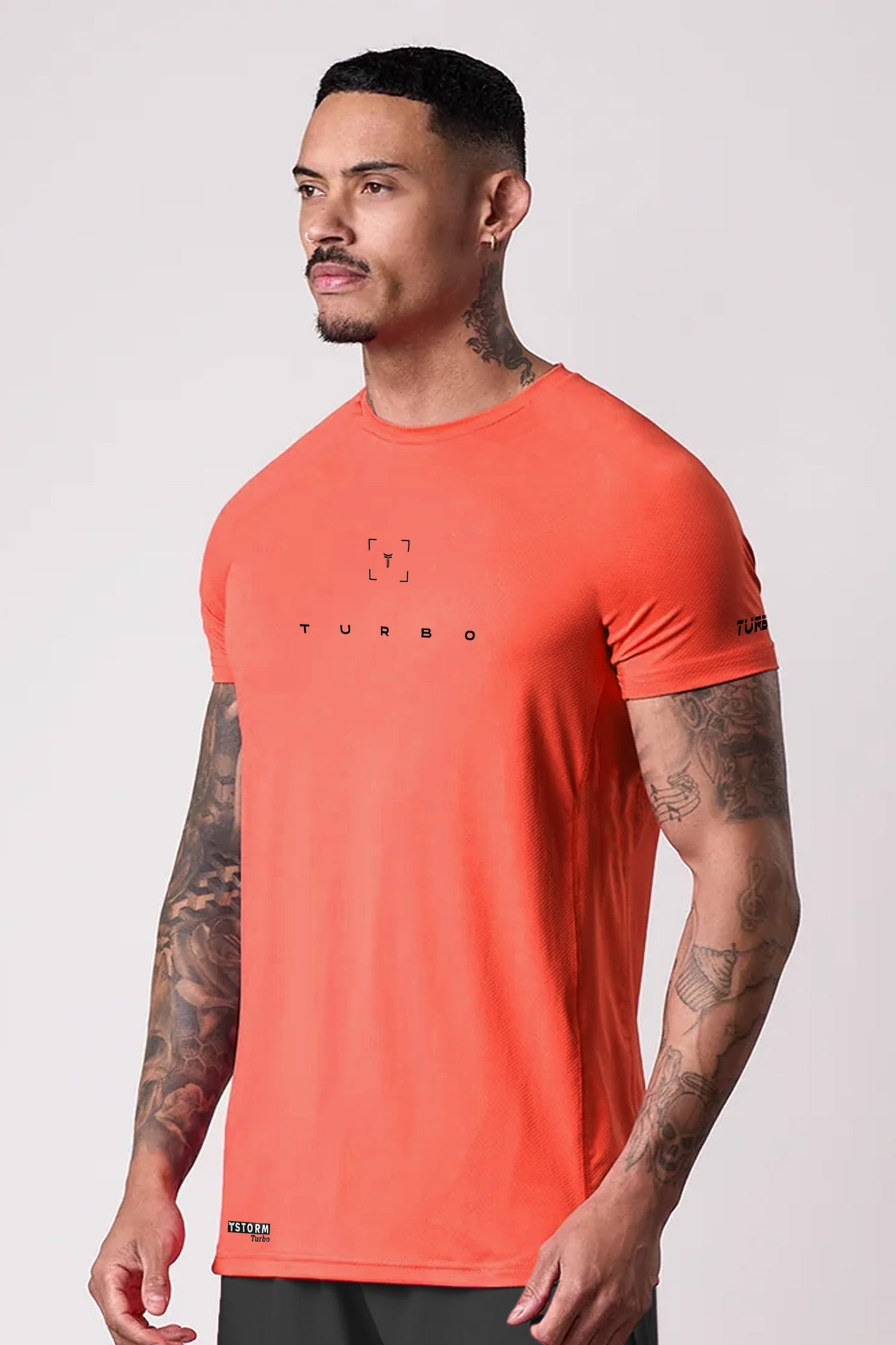 Turbo Scan Energy Breathable Mesh Dry-Fit Tee In Orange