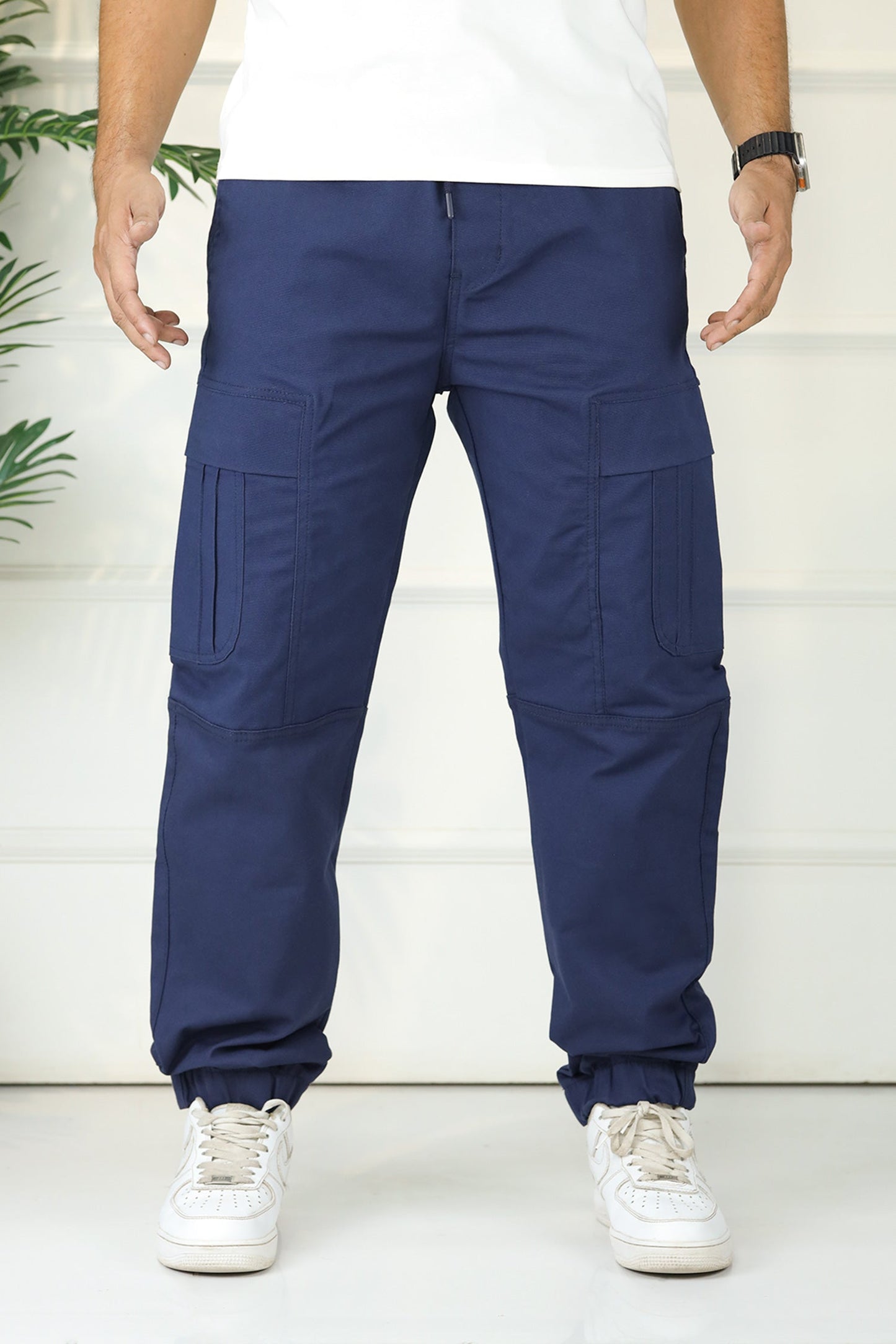Turbo's Essential Baggy Fit Cargo Trouser In Navy Blue