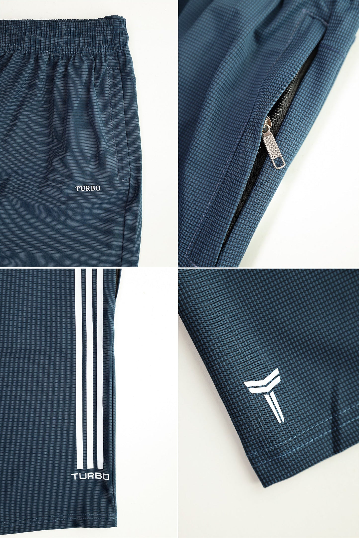 Turbo Trackside Triple Stripe Big Size Dry-Fit Men's Shorts