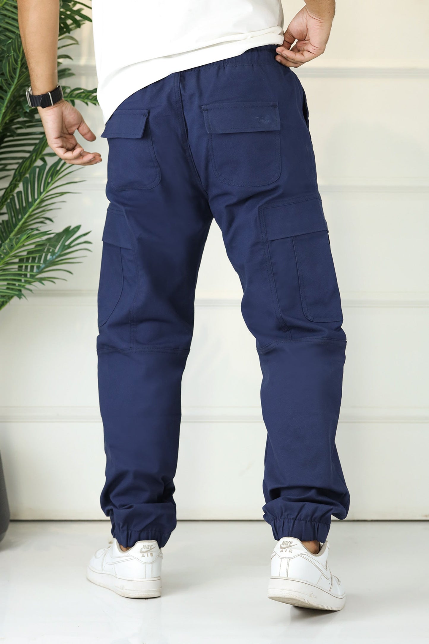 Turbo's Essential Baggy Fit Cargo Trouser In Navy Blue