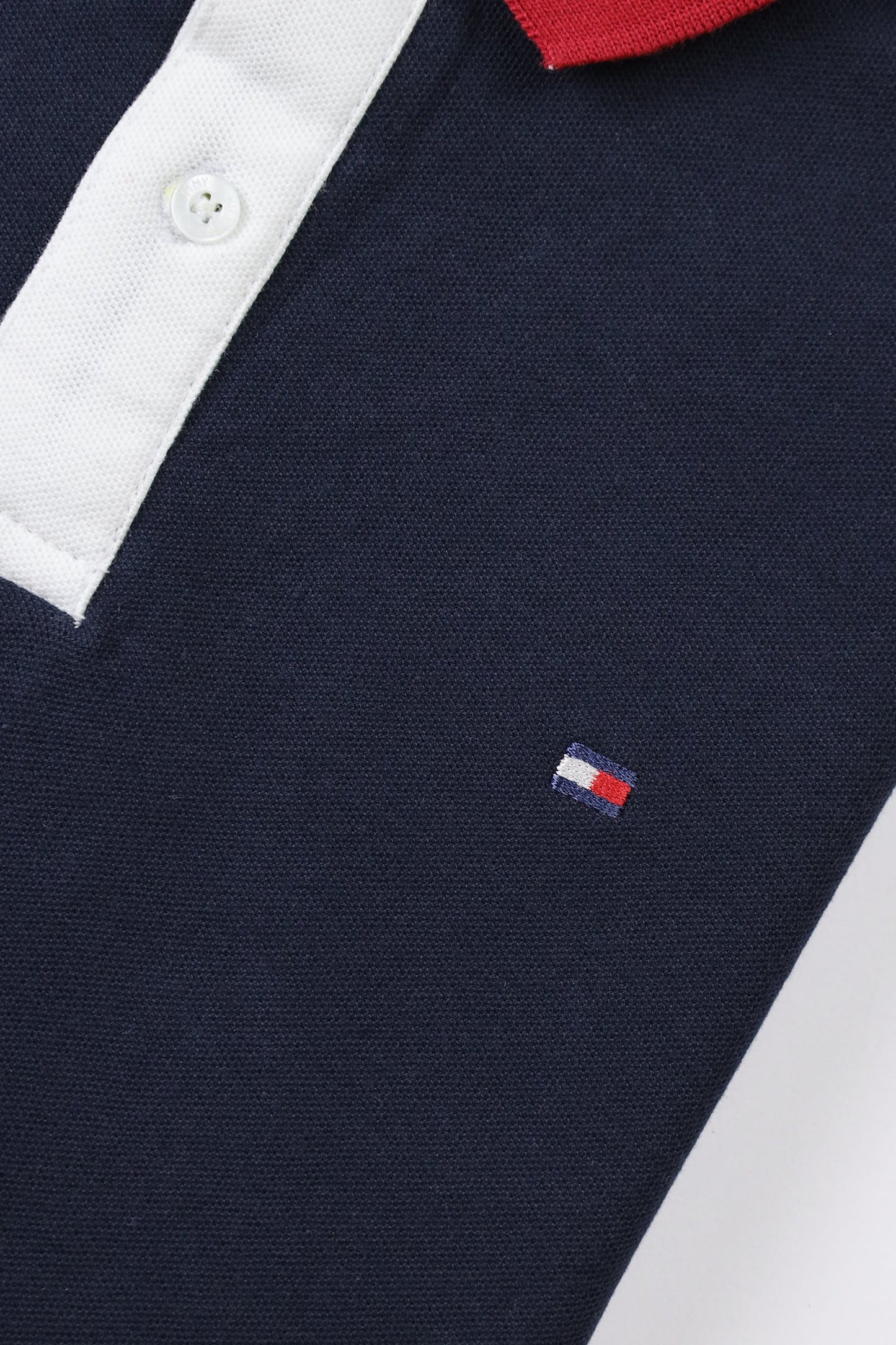 Tomy Signature Dual Tone Men's Polo Shirt In Navy Blue