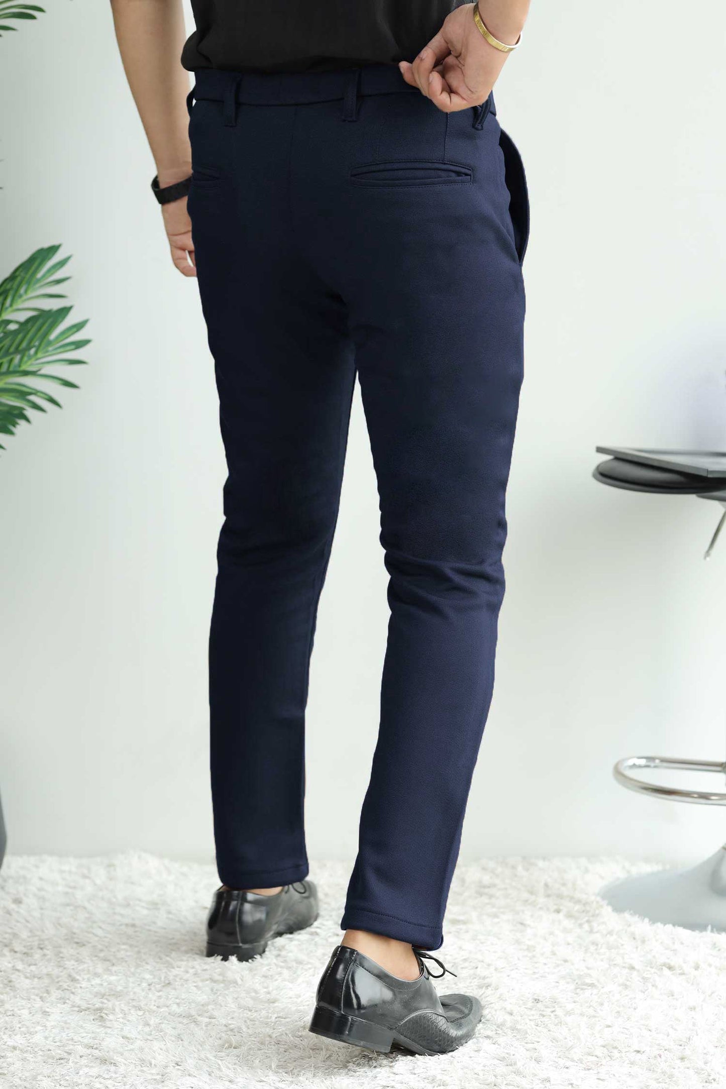 Elegant Self Texture Knitted Cotton Ankle fit Pant