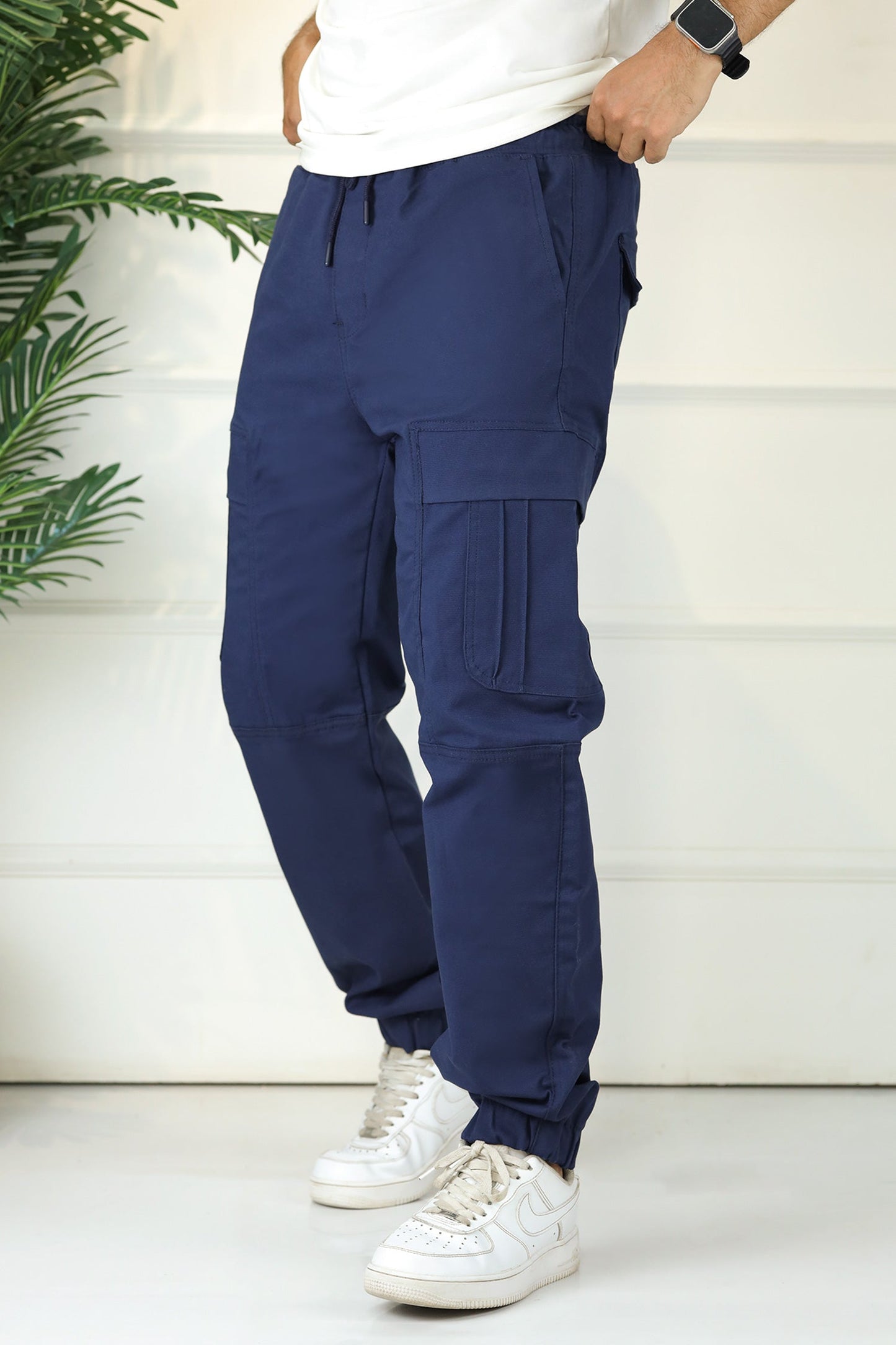 Turbo's Essential Baggy Fit Cargo Trouser In Navy Blue