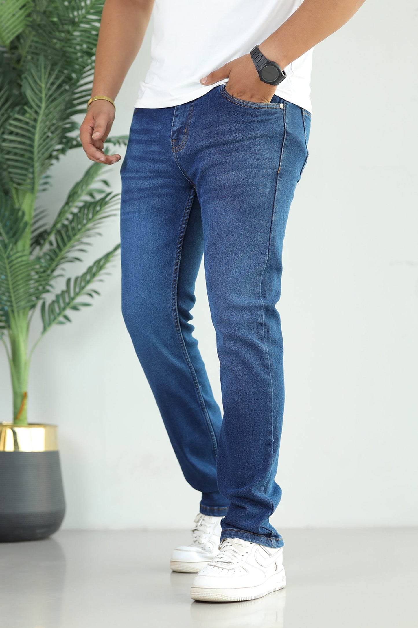 Turbo Kinetic-Move Tech Slim Fit Jeans In Navy Blue