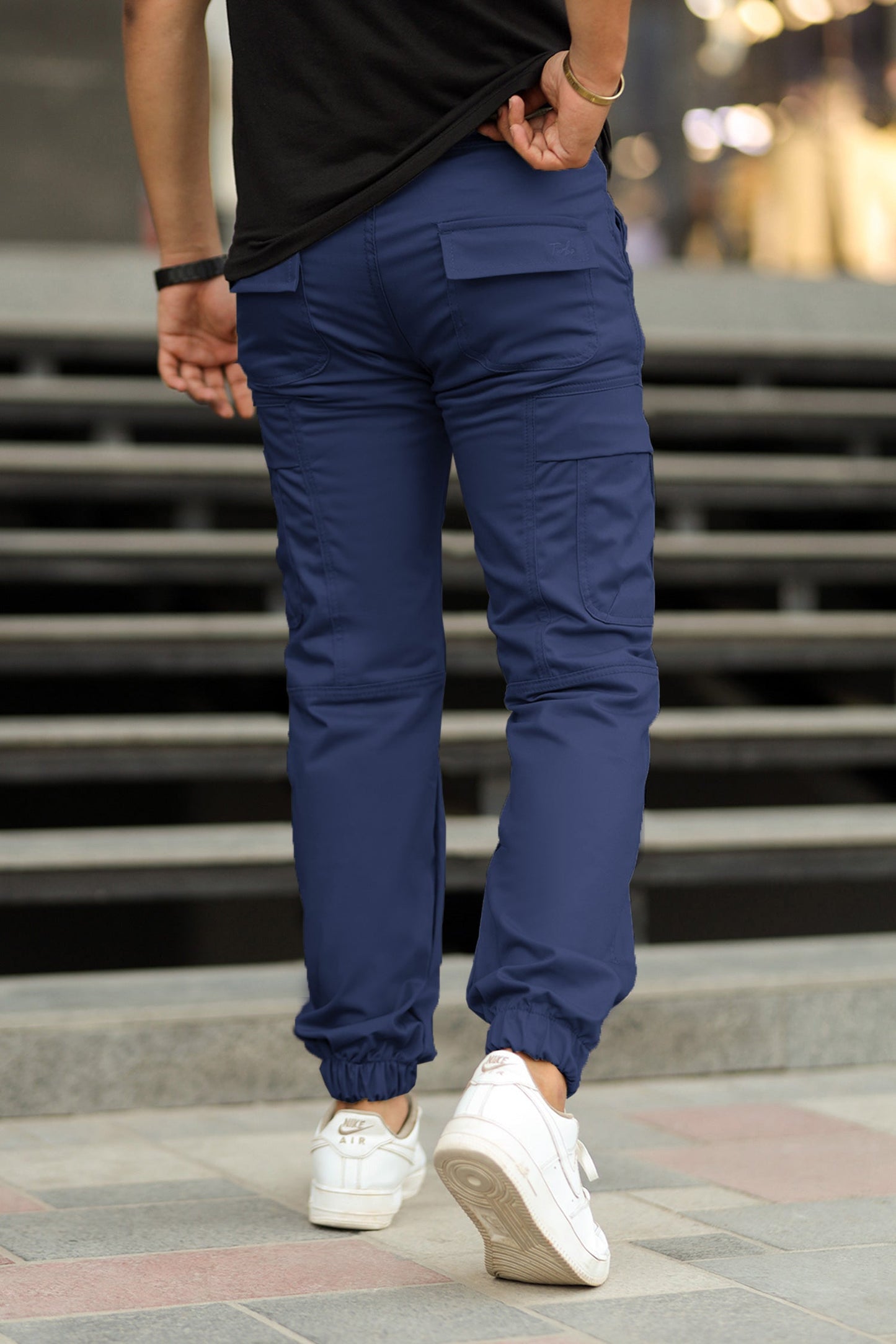 Turbo's Essential Baggy Fit Cargo Trouser In Navy Blue