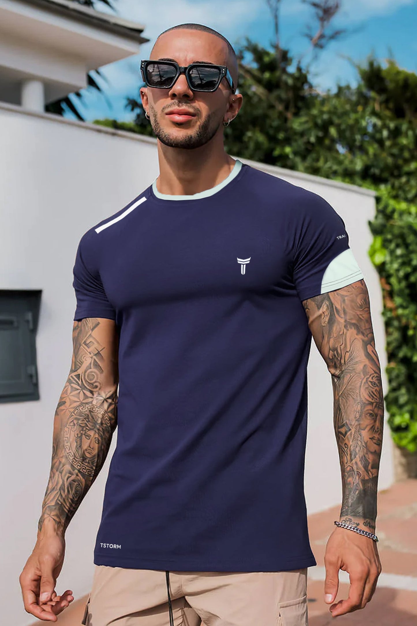 Turbo T-Storm Performance Climalite Dry-Fit Tee In Navy Blue