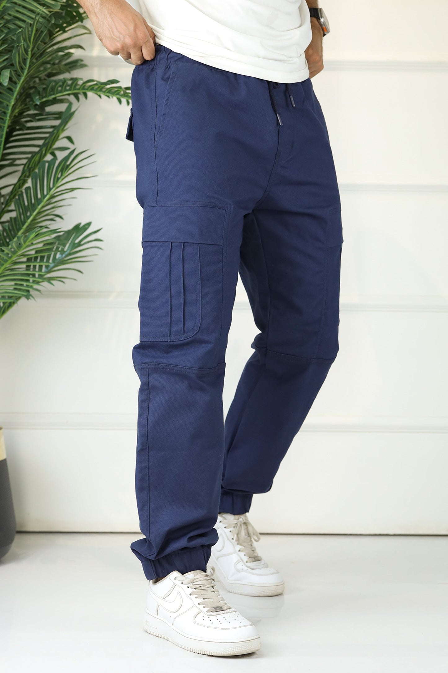 Turbo's Essential Baggy Fit Cargo Trouser In Navy Blue