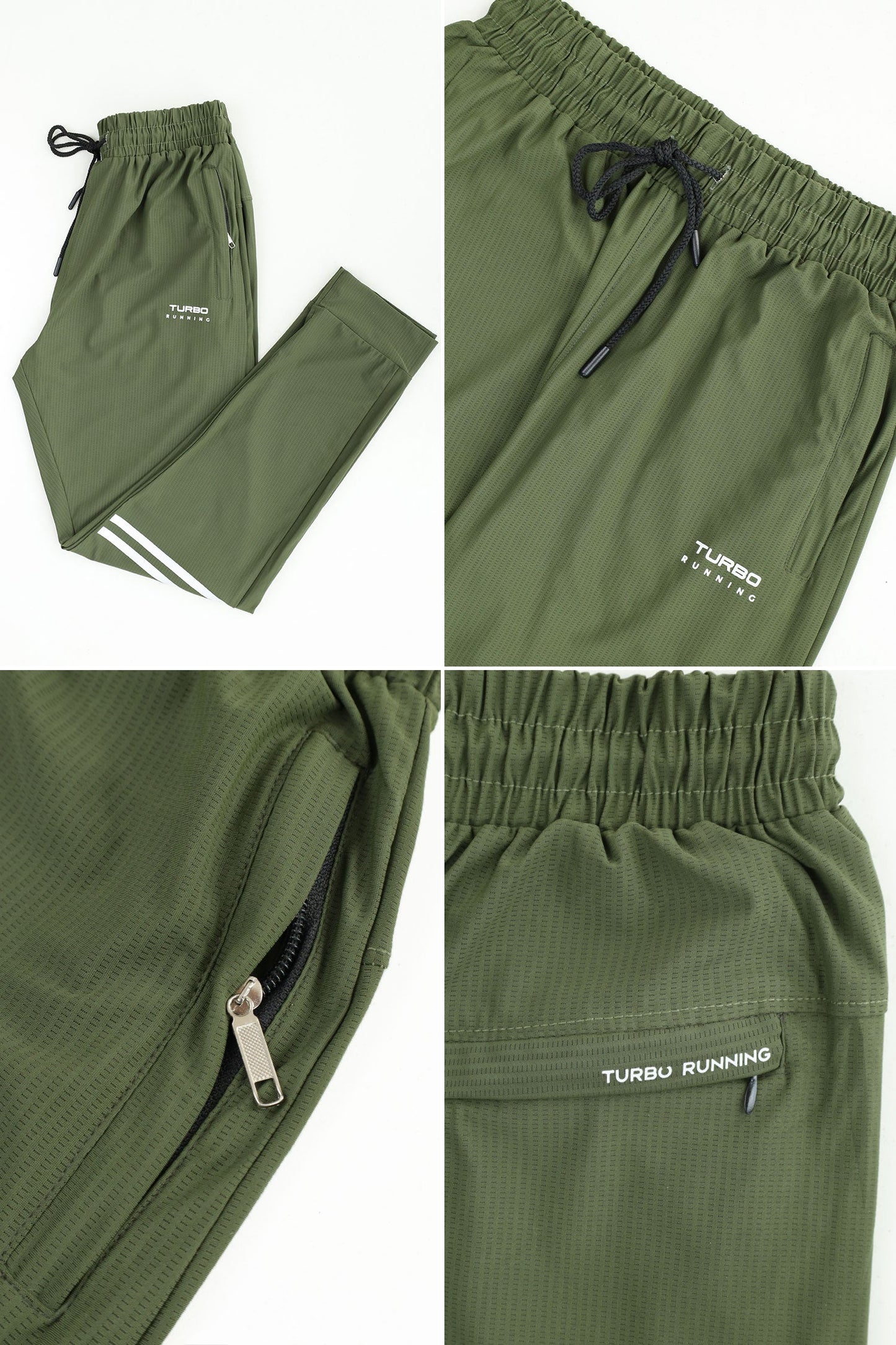 Turbo 'The Stride' Division Running Men's Dryfit Trouser In Olive Green