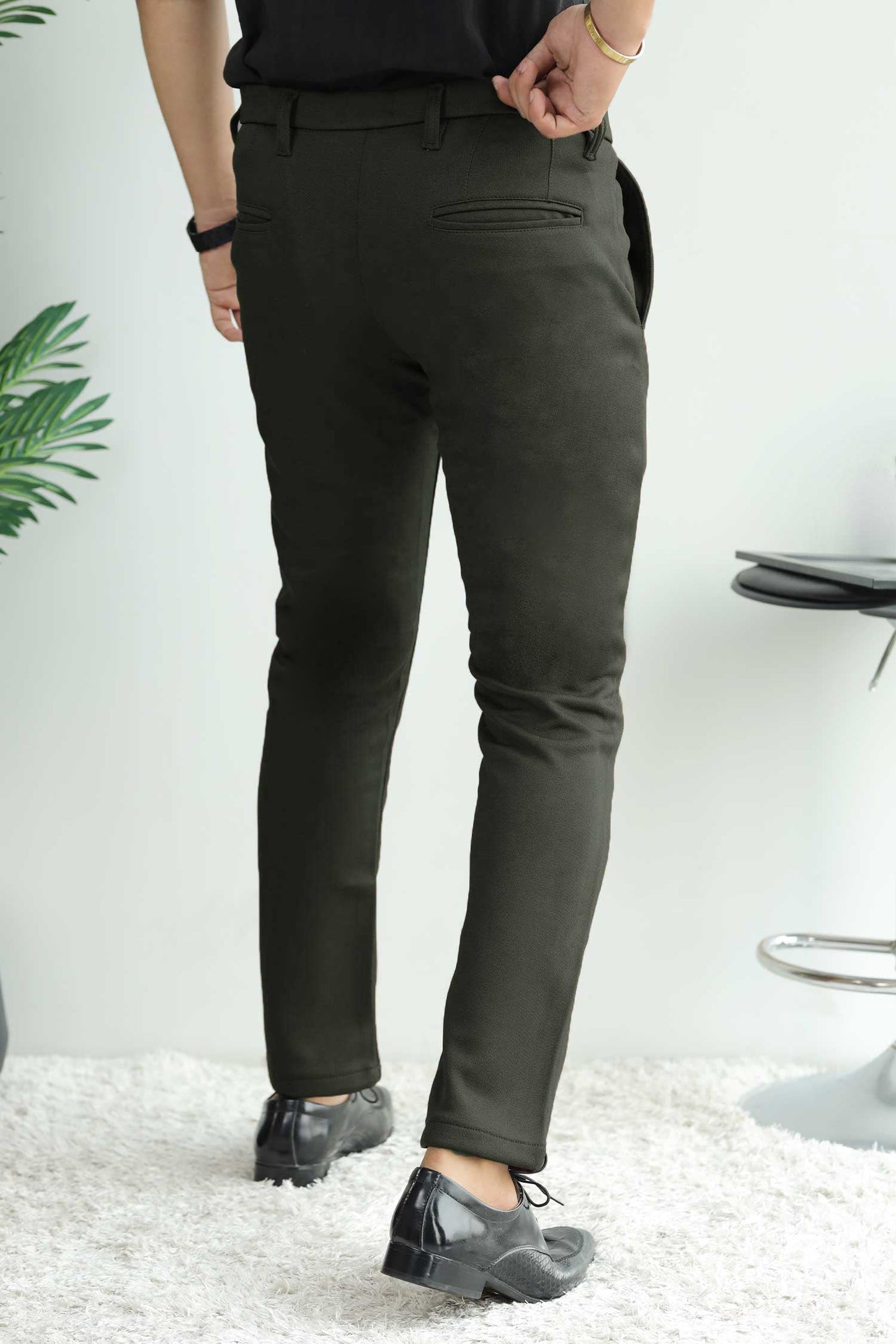 Elegant Self Texture Knitted Cotton Ankle fit Pant