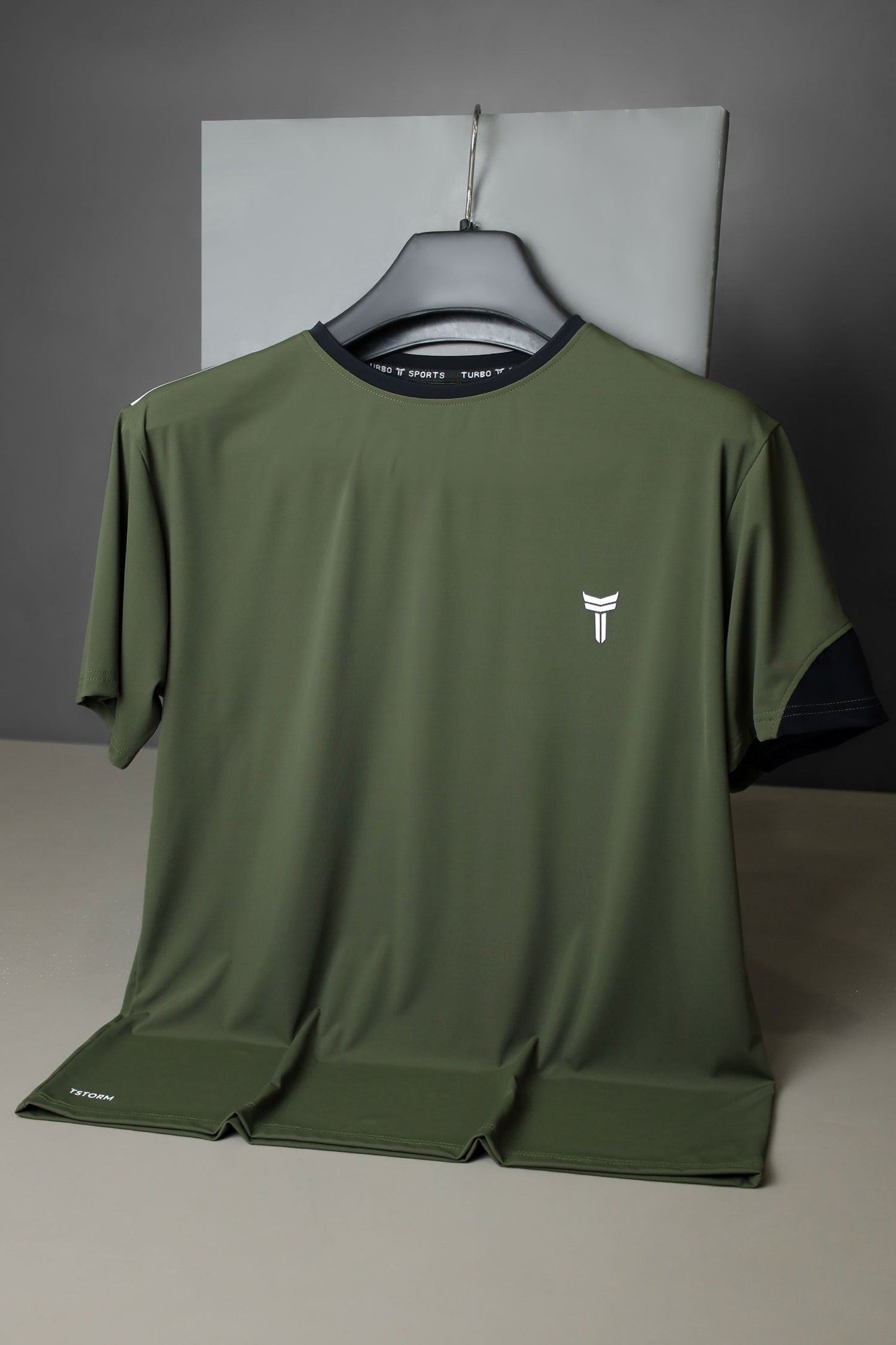 Turbo T-Storm Performance Climalite Dry-Fit Tee In Olive Green