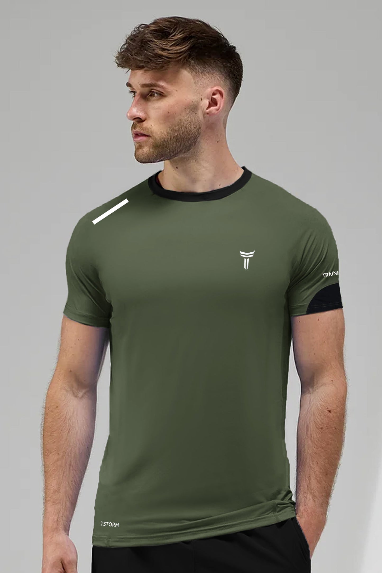 Turbo T-Storm Performance Climalite Dry-Fit Tee In Olive Green