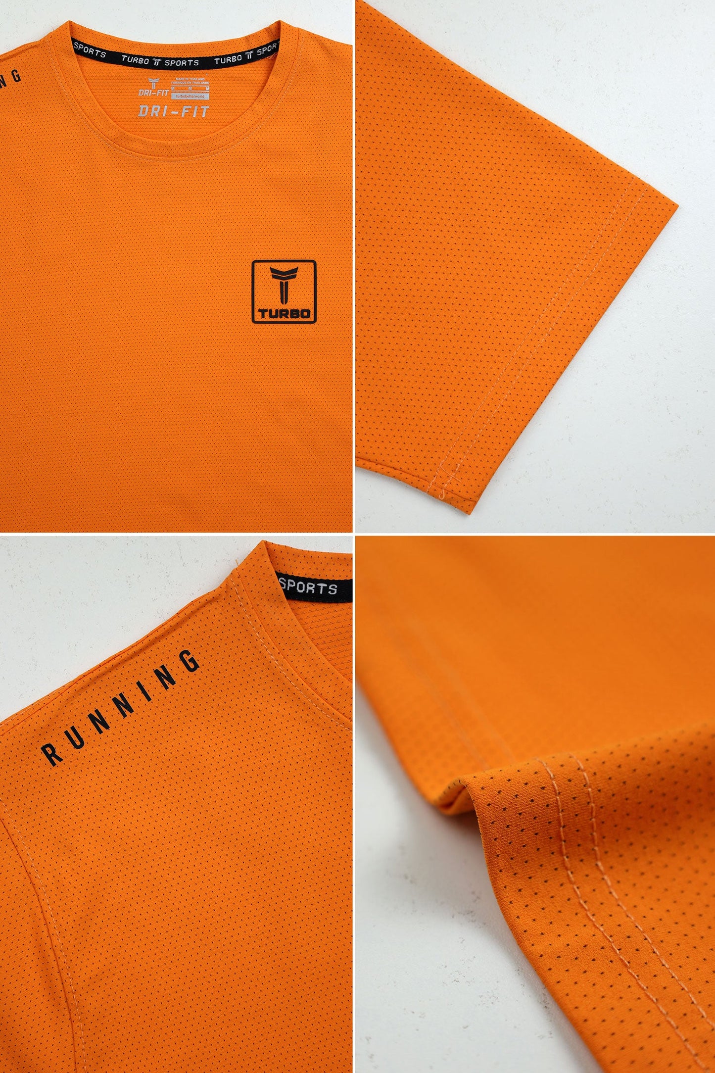Turbo 'Aero-Flow' Perforated Running Dry-Fit Tee In Orange