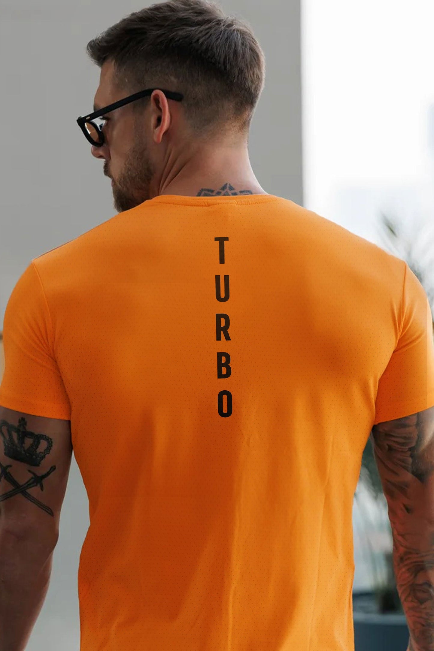 Turbo 'Aero-Flow' Perforated Running Dry-Fit Tee In Orange