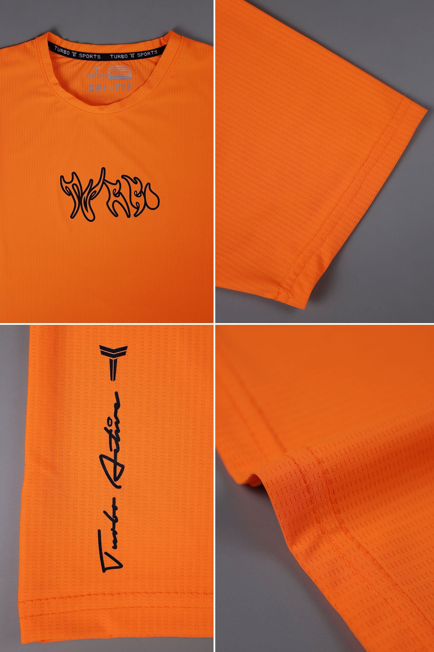Turbo 'Action-Ready' Graphic Mesh Dry-Fit Tee In Orange
