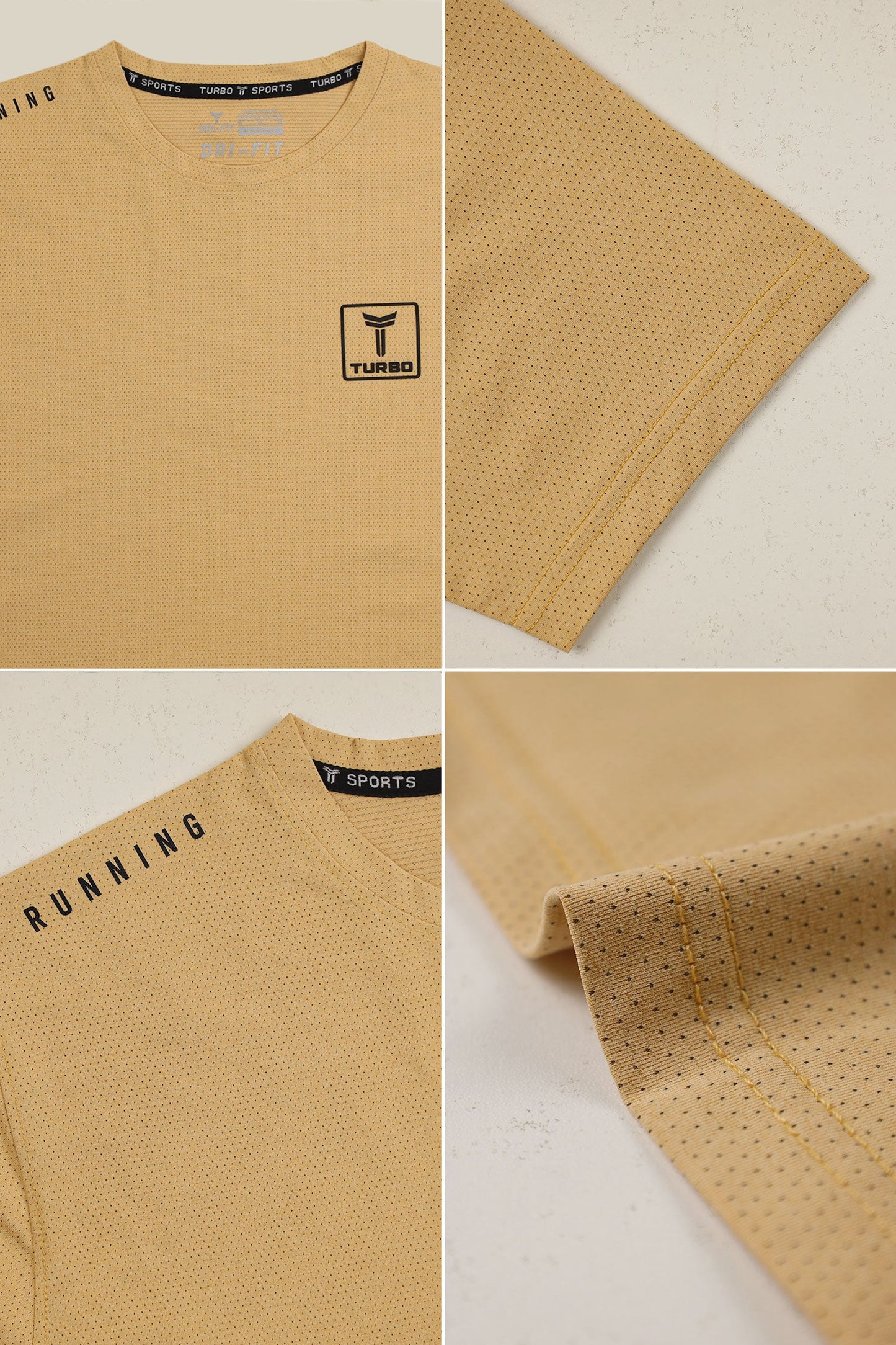 Turbo 'Aero-Flow' Perforated Running Dry-Fit Tee In Peach