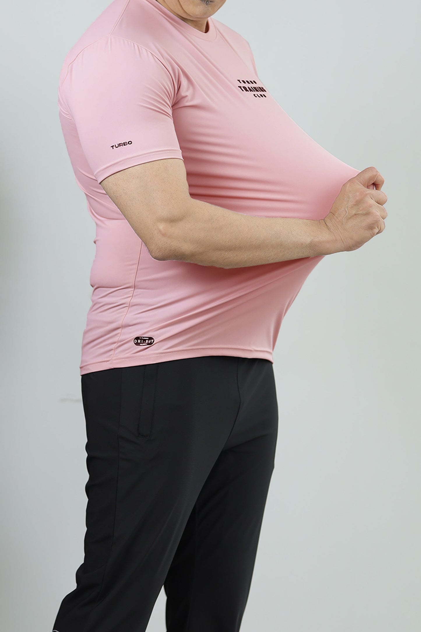 Turbo Training Club Climacool Mesh Dry-Fit Tee In Pastel Pink