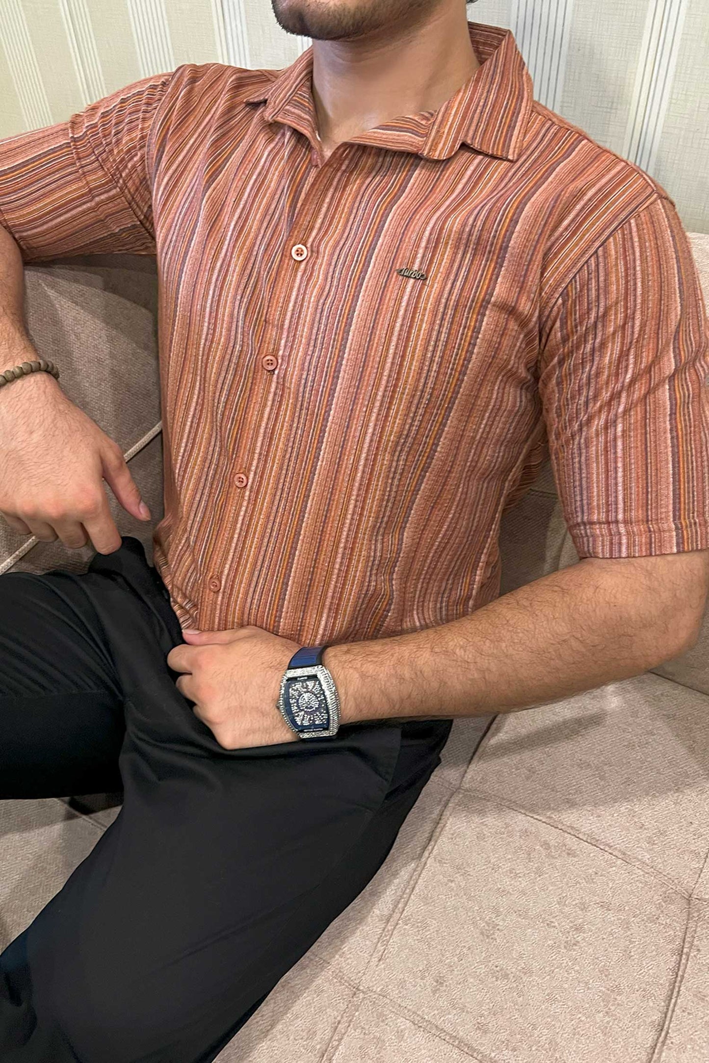 Turbo Spring Edit Textured Casual Shirt