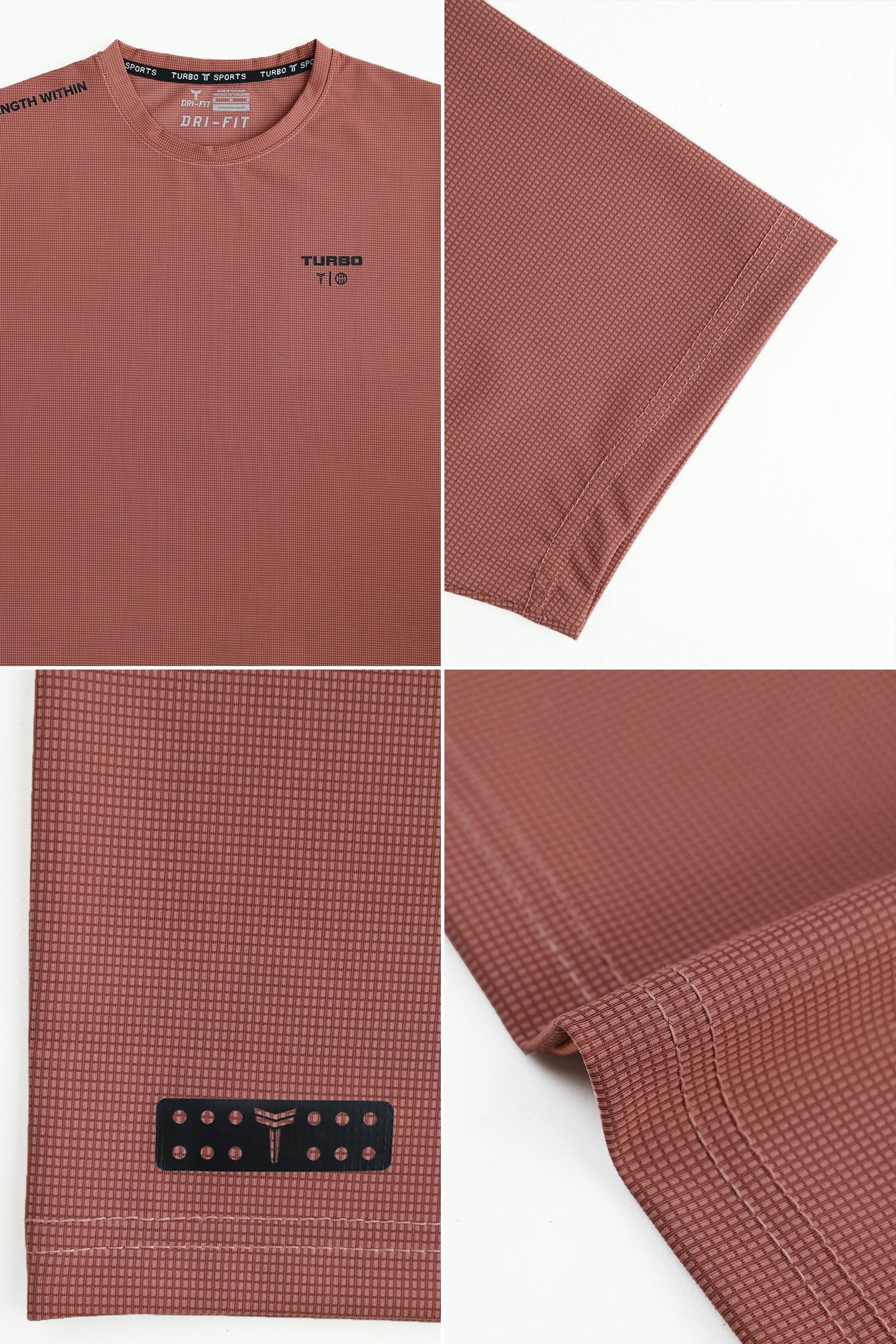 Turbo 'Strength Within' Performance Dry-Fit Tee In Red Brick
