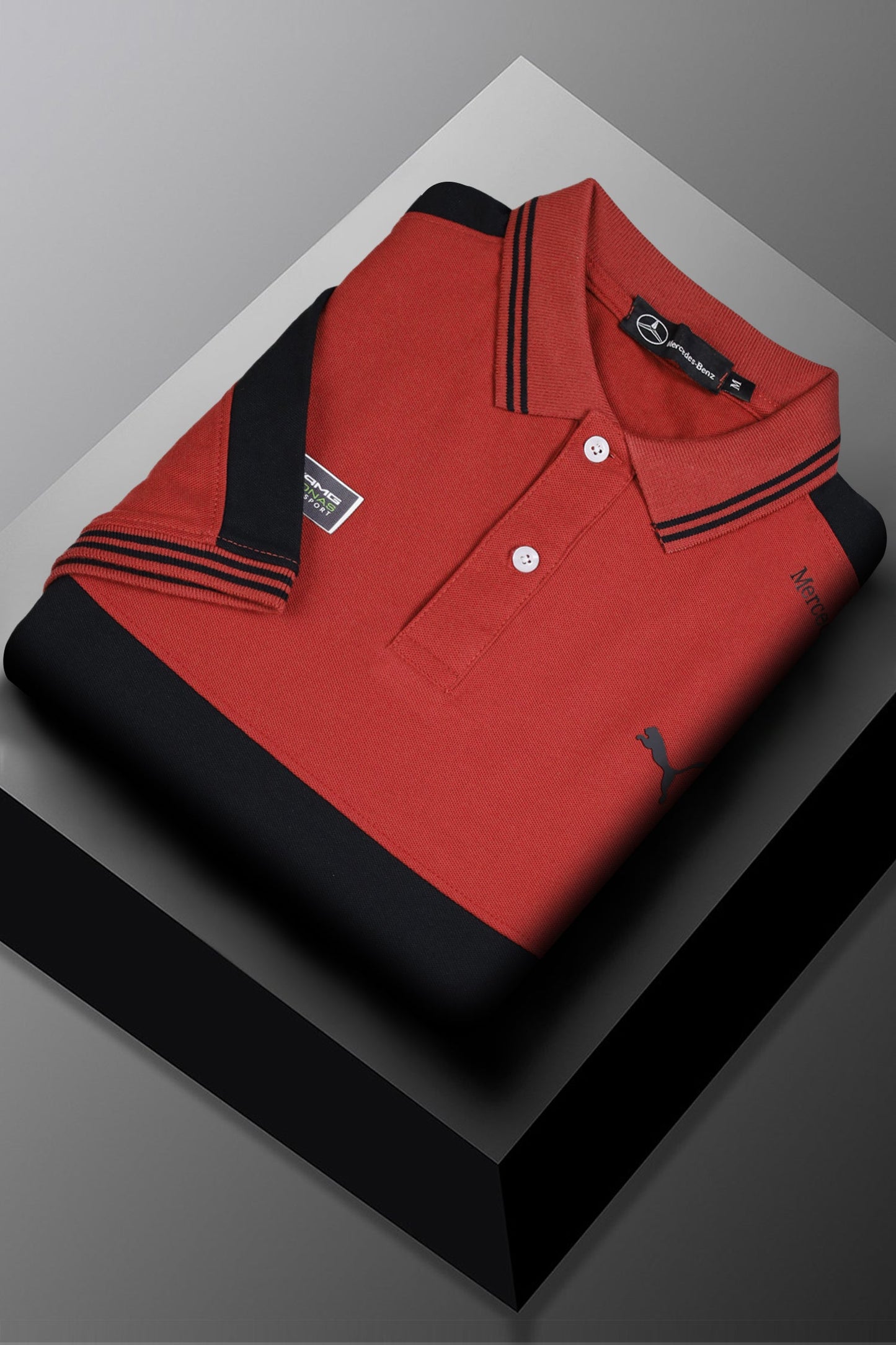 Pma x Mercedes AMG SportsLine Men’s Polo Shirt In Red Brick