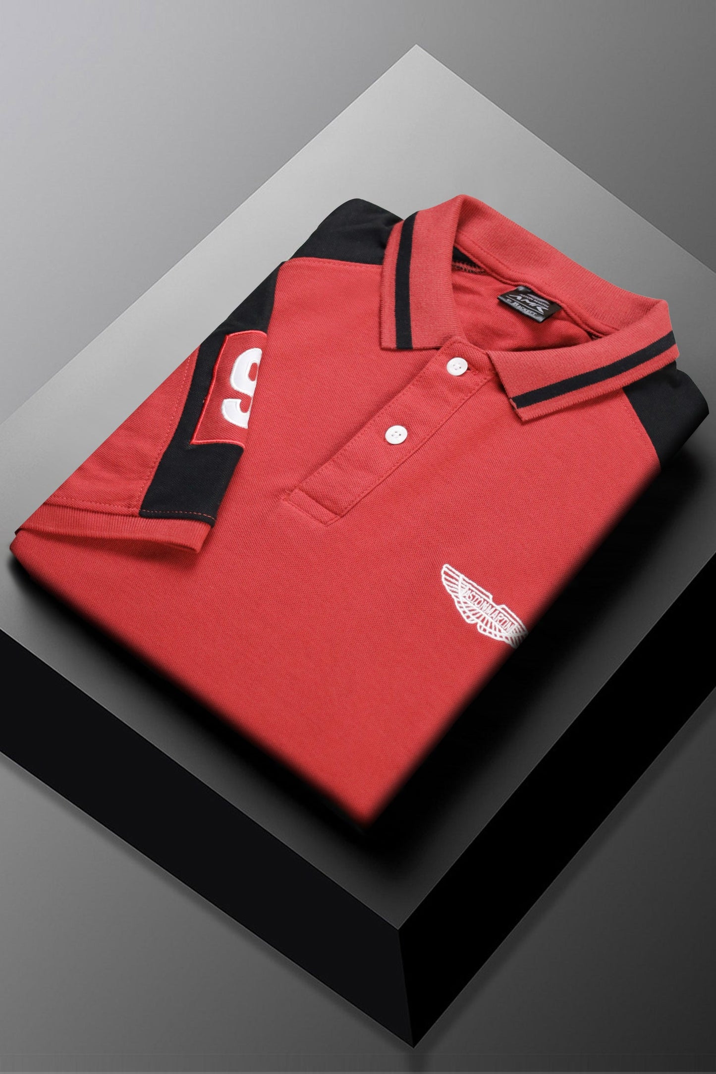 Hackt Lndn Astn Martn UltraCore Athletic Men's Polo Shirt In Red Brick