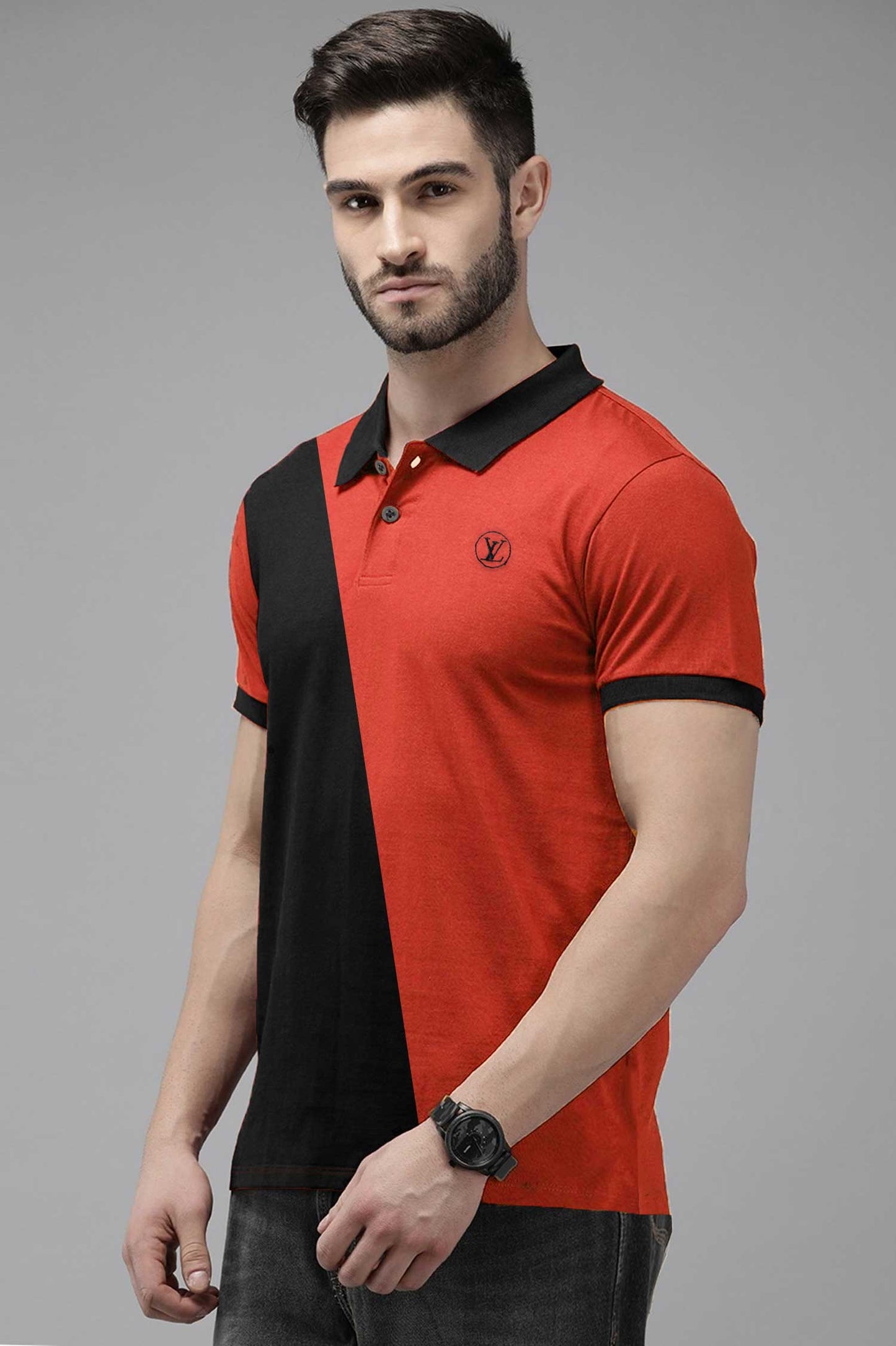 LV Apex Cross Panel Men's Polo Shirt