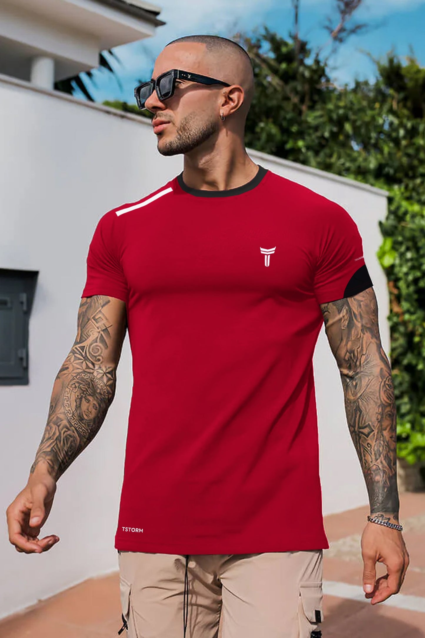 Turbo T-Storm Performance Climalite Dry-Fit Tee In Red