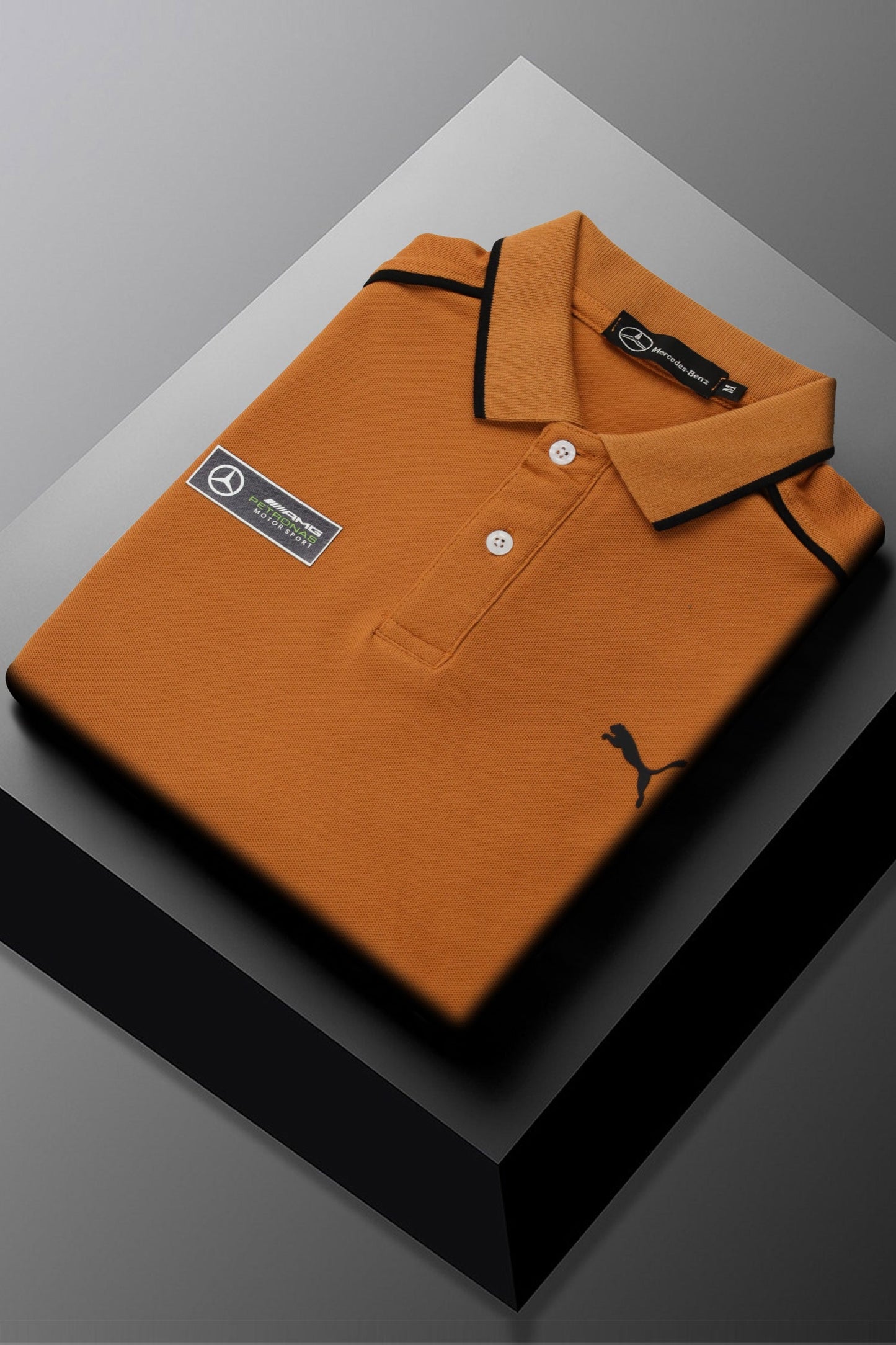 Pma AMG Benz Edition Premium Men's Polo Shirt In Neon Orange