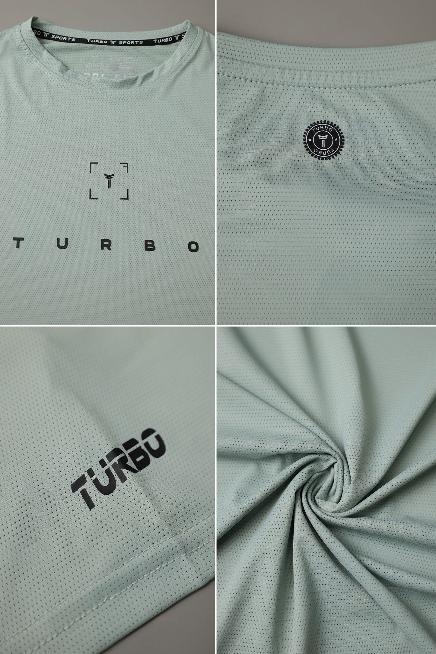 Turbo Scan Energy Breathable Mesh Dry-Fit Tee In Sea Foam