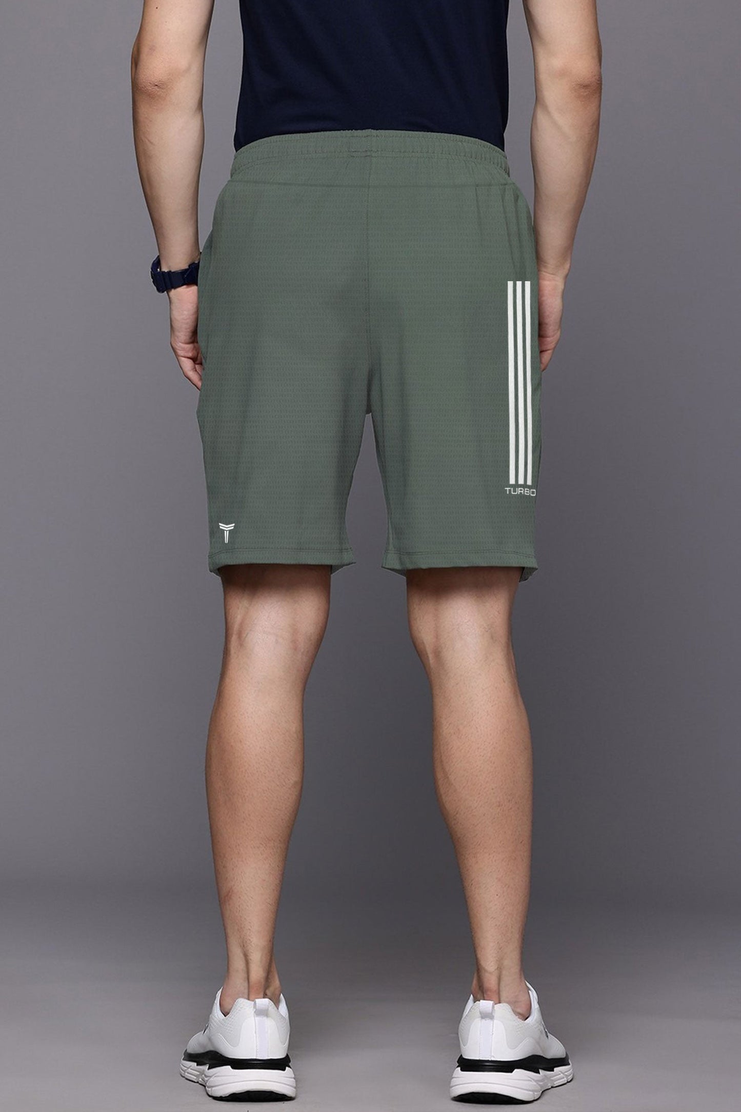 Turbo Trackside Triple Stripe Big Size Dry-Fit Men's Shorts